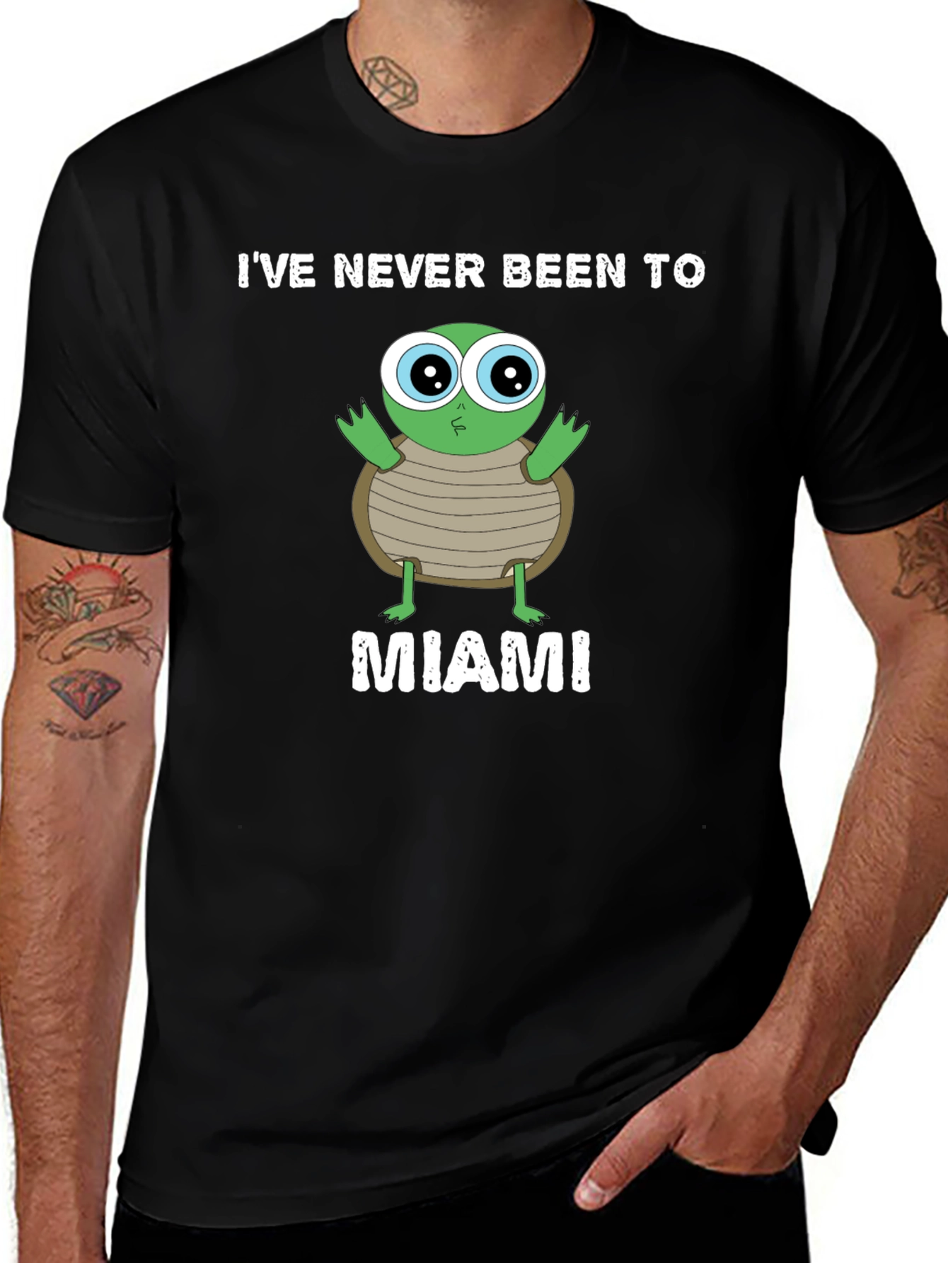 Funny Ive Never Been To Miami Turtle Graphic Tee