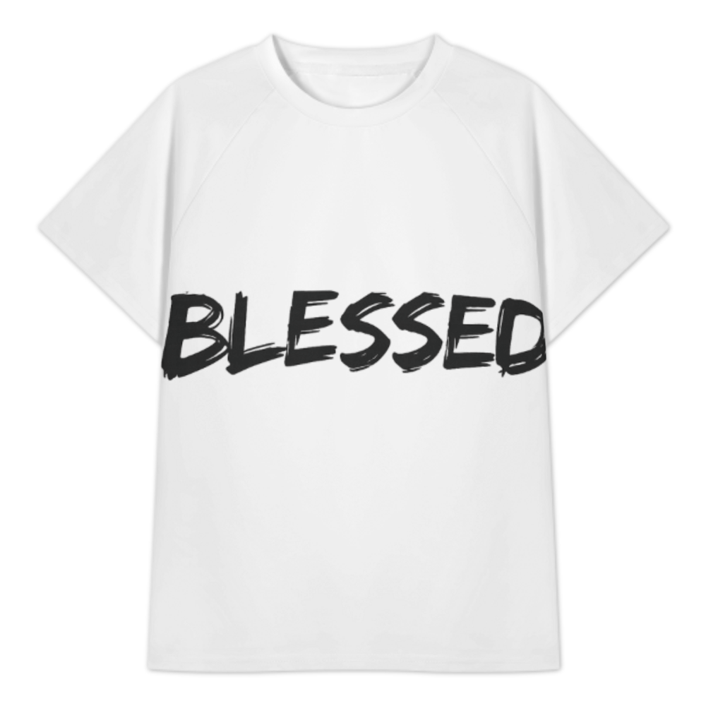 Blessed Brush Script Graphic T-Shirt – Minimal Faith Inspired Streetwear Tee(z307)