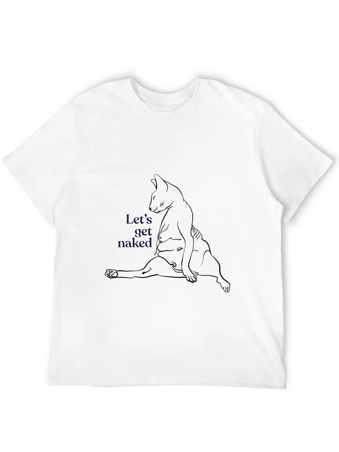 Humorous Cat Graphic Tee - Lets Get Naked
