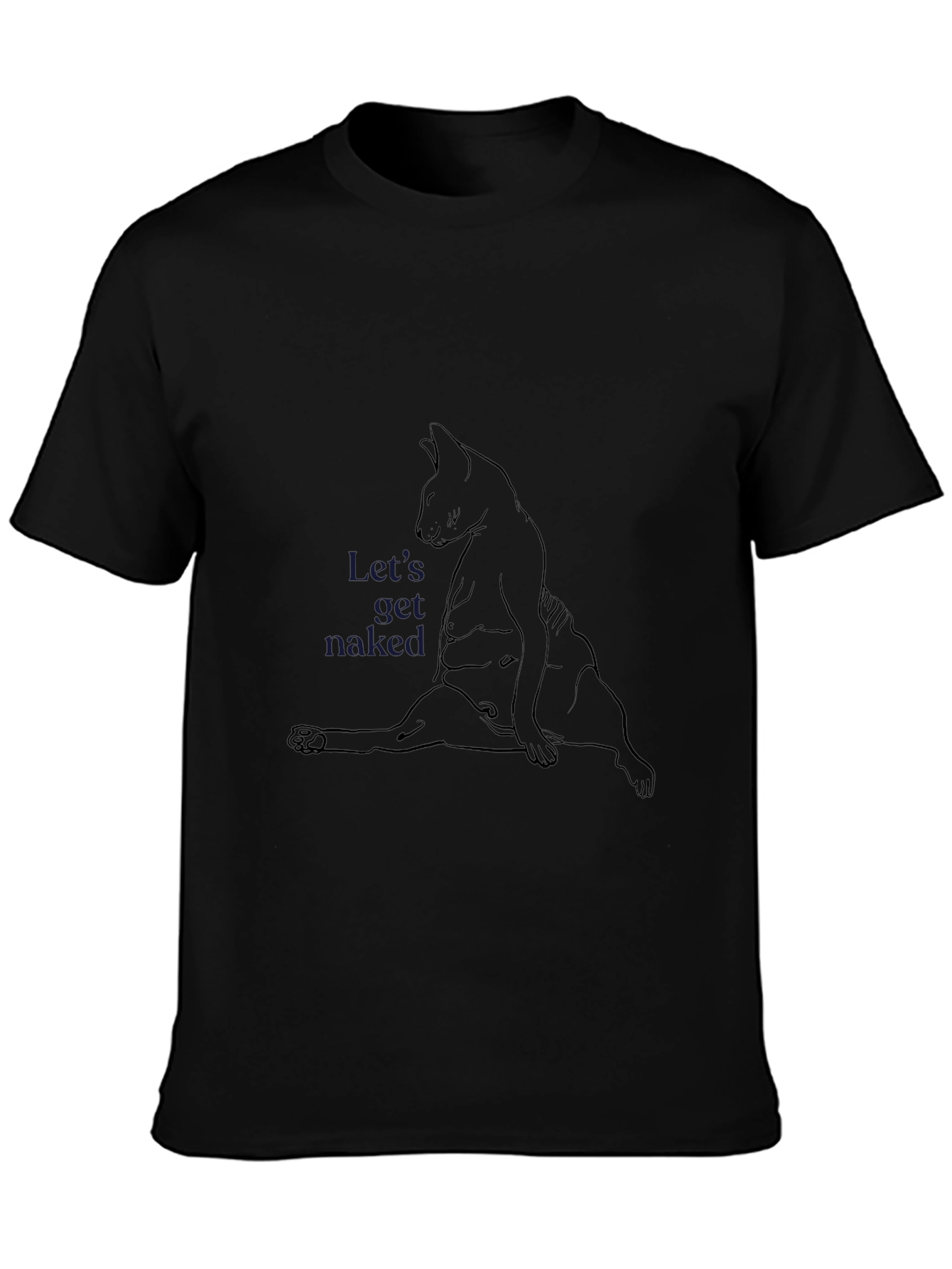 Humorous Cat Graphic Tee - Lets Get Naked