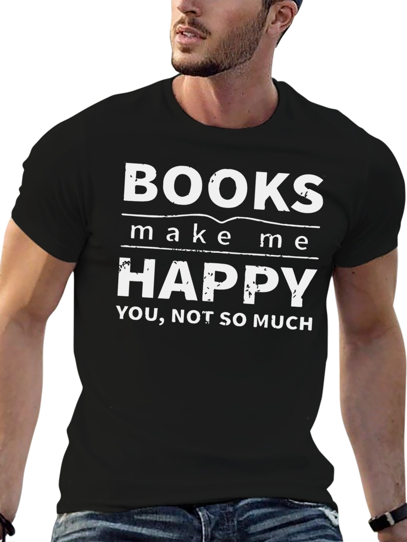Books Make Me Happy T-Shirt - Funny Novelty Tee