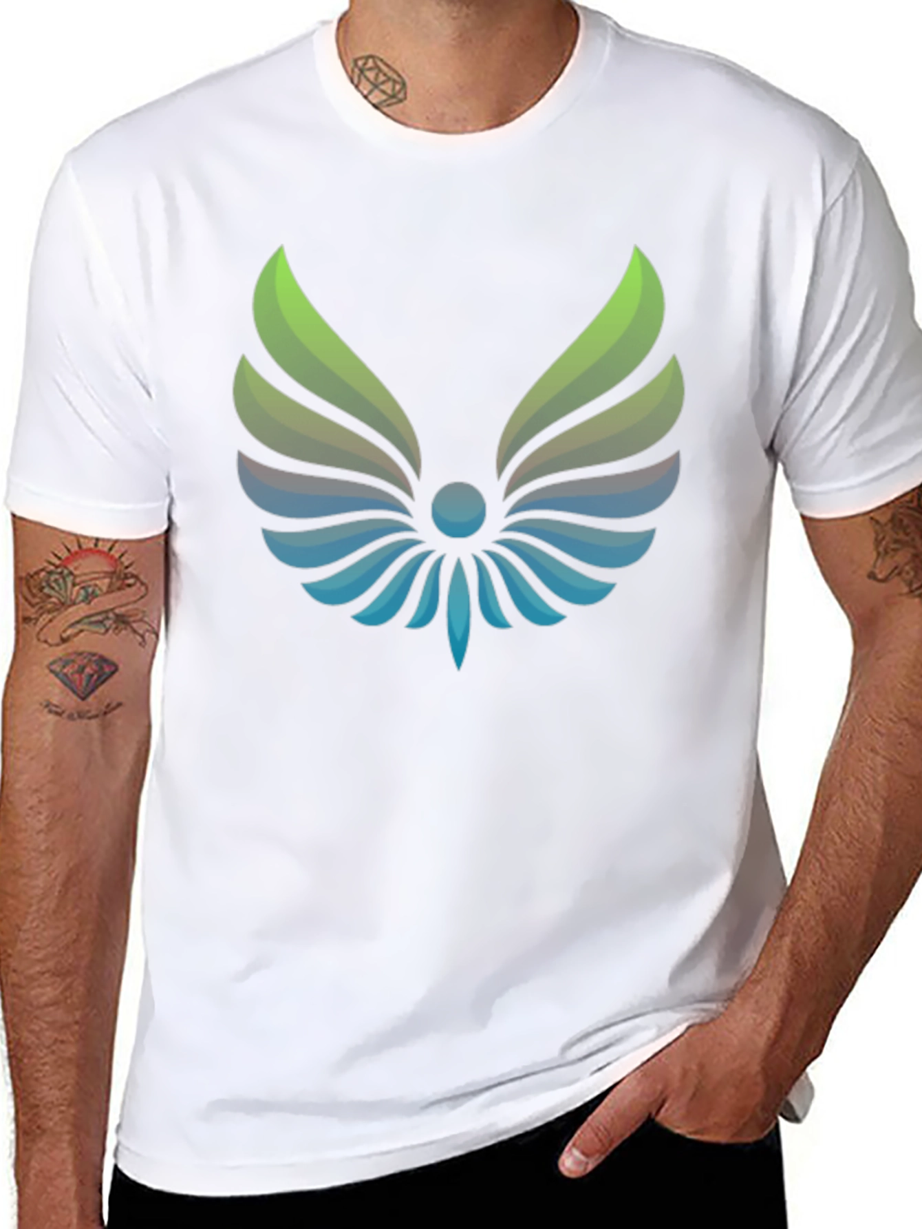 Winged Logo Black T-Shirt - Modern Graphic Tee