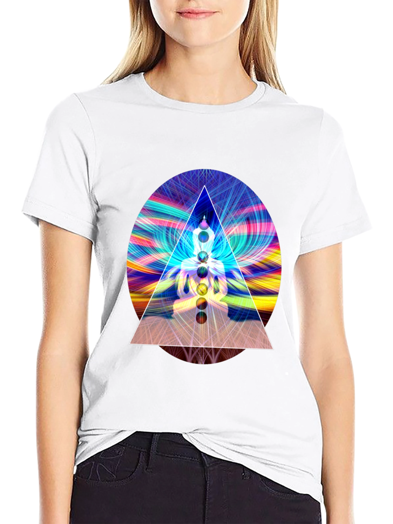 Chakra Buddha Graphic Tee - Spiritual Style