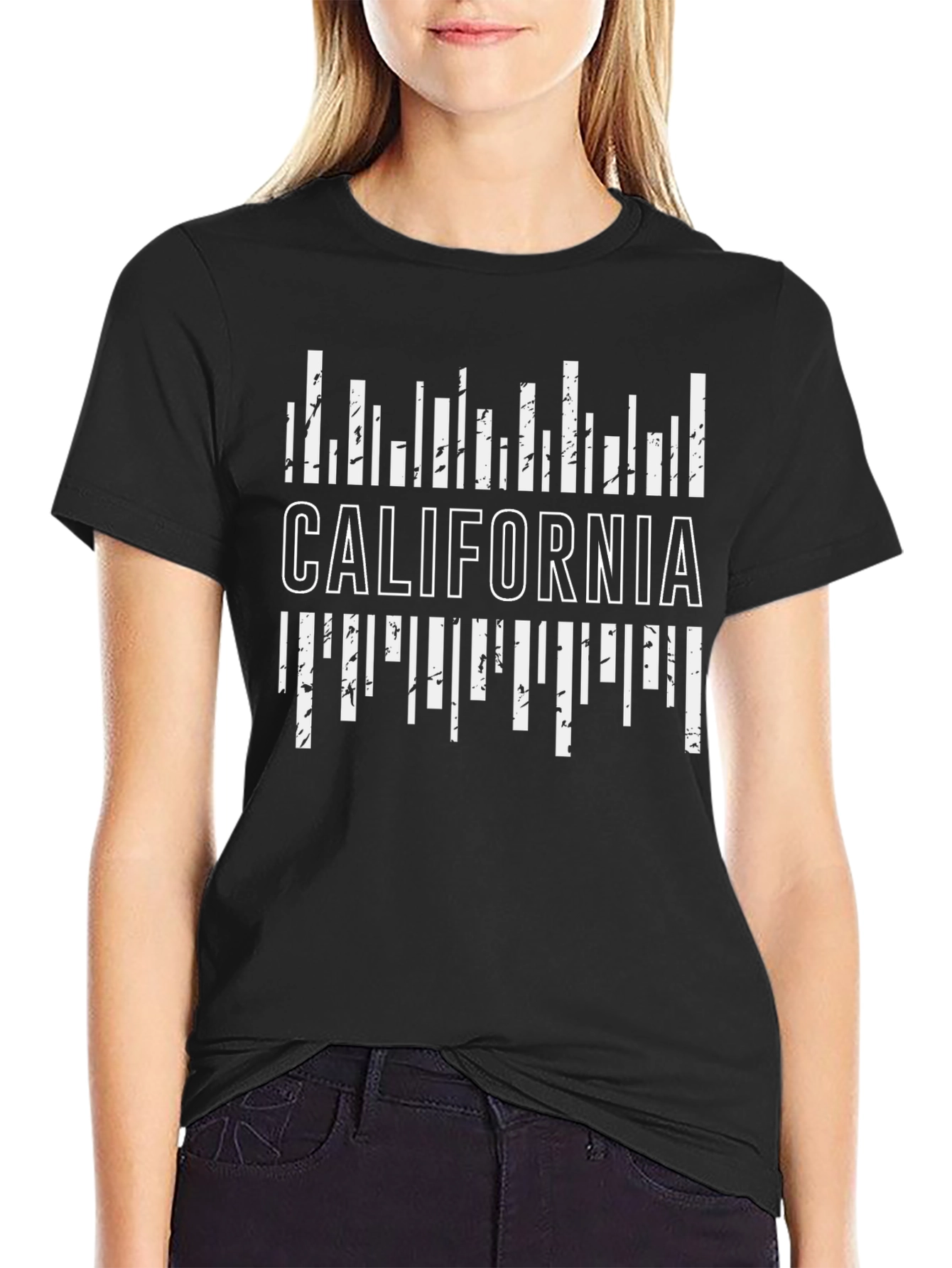California Graphic Print Black T-Shirt