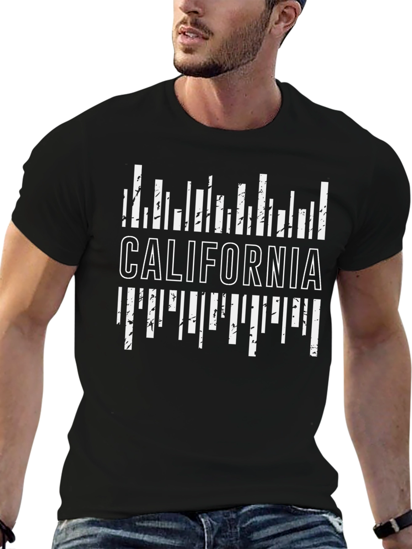 California Graphic Print Black T-Shirt