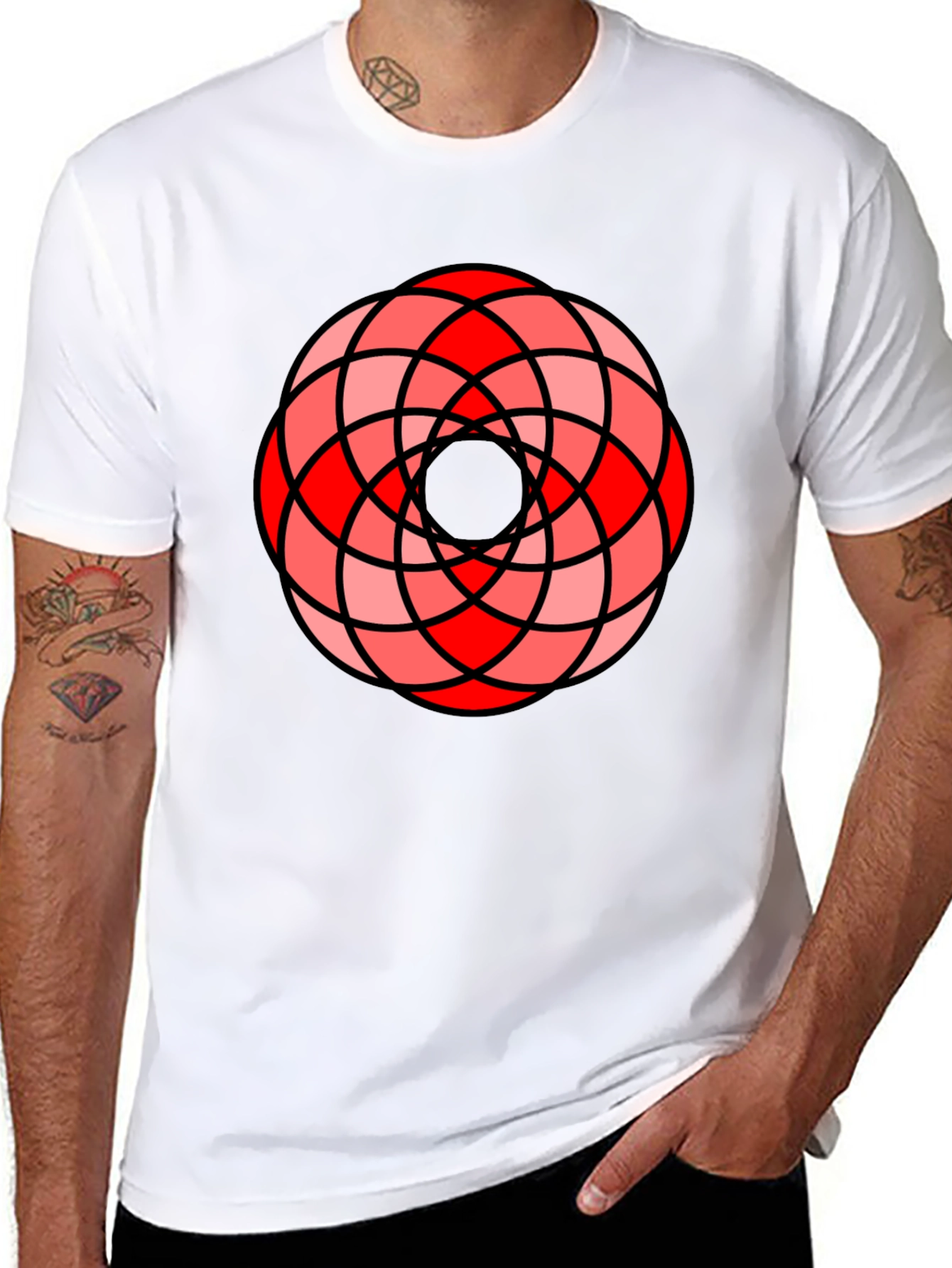 Abstract Circle Pattern Graphic T-Shirt