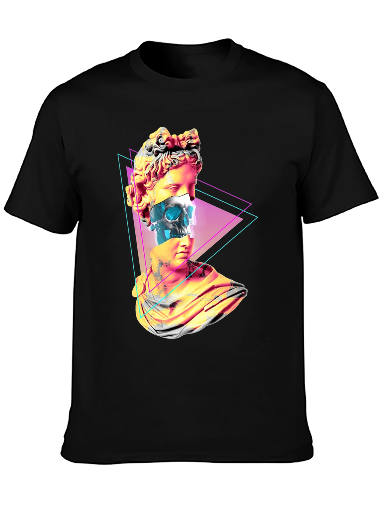 Statue Skull Graphic Tee - Mens Black T-Shirt