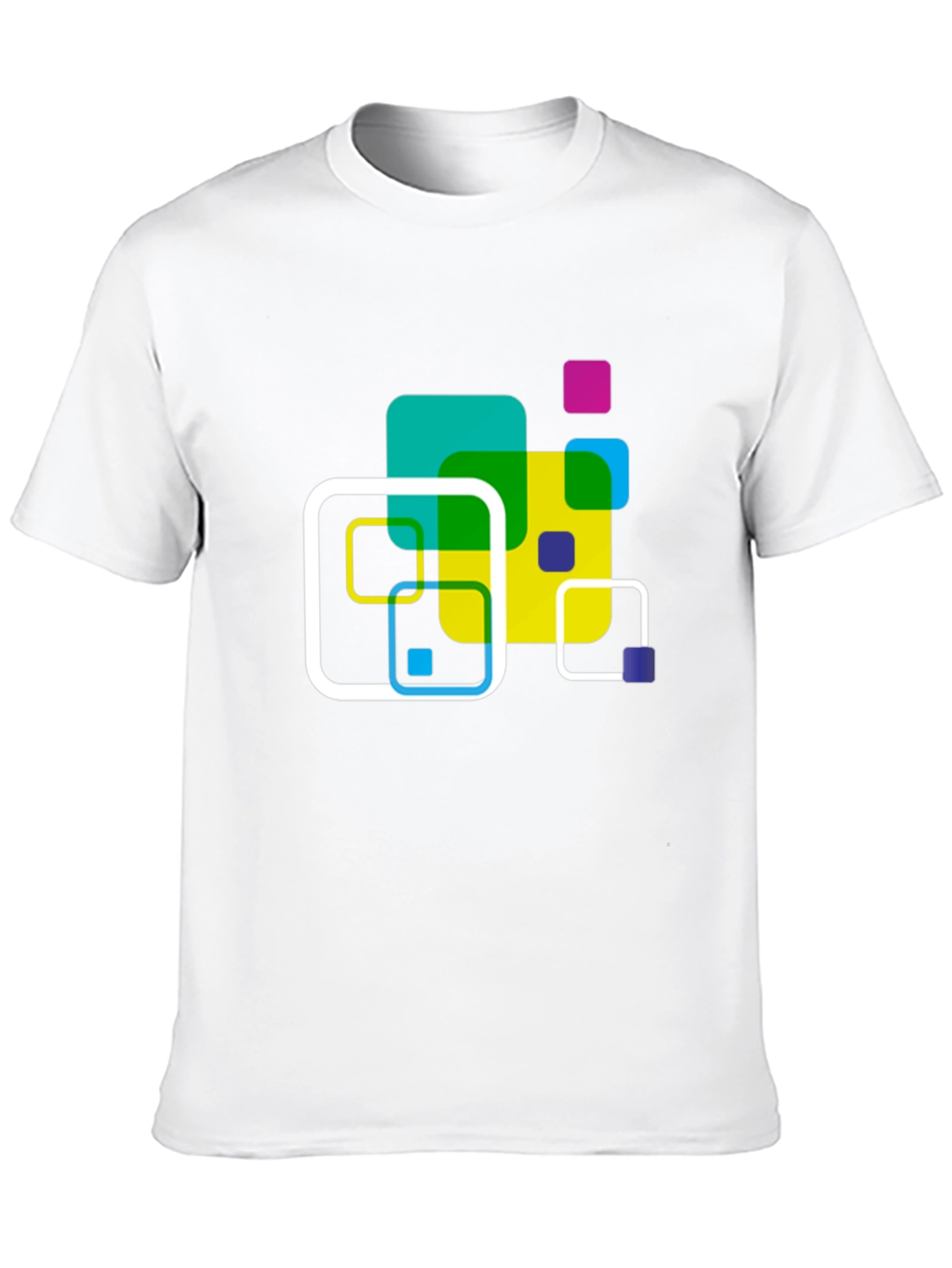 Abstract Square Design Black T-Shirt