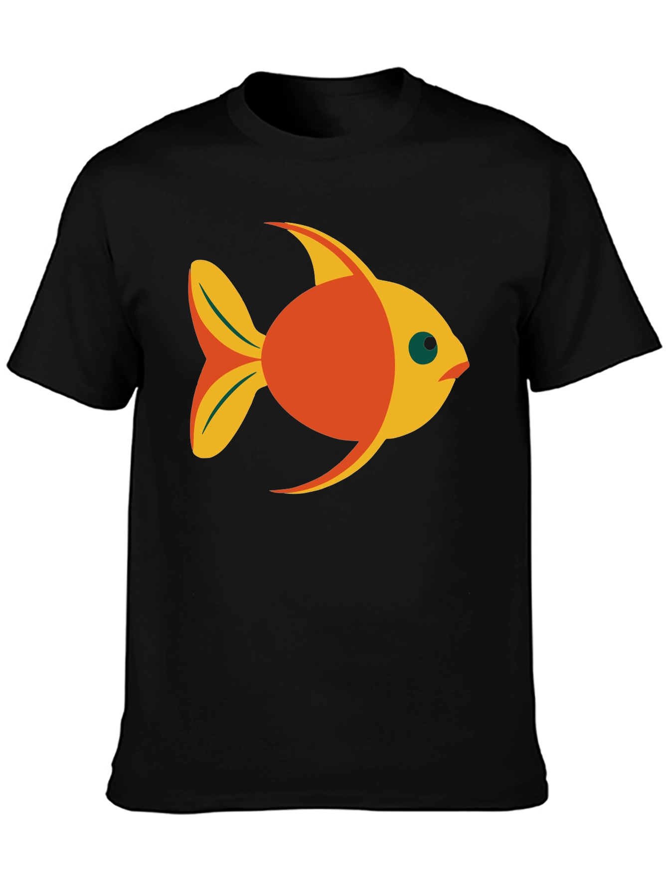 Fish Graphic Black T-Shirt - Fun Casual Wear