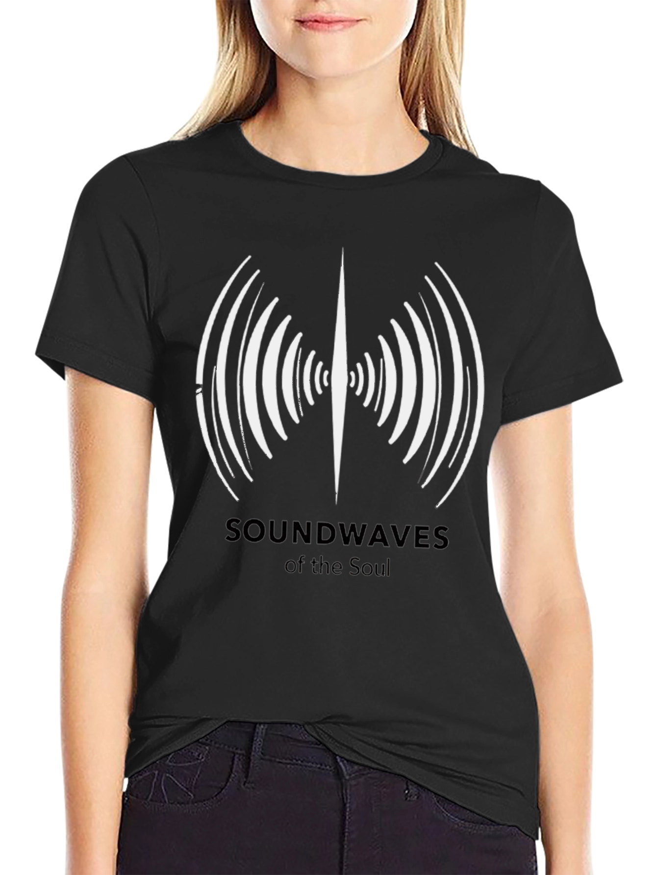 Soundwaves of the Soul Black Graphic T-Shirt