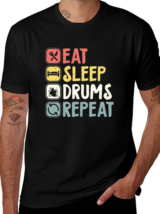 Eat Sleep Drums Repeat Graphic Tee