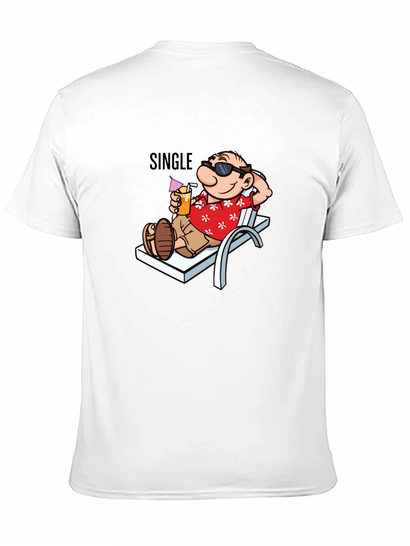 Single Man Cartoon Relaxing Graphic T-Shirt