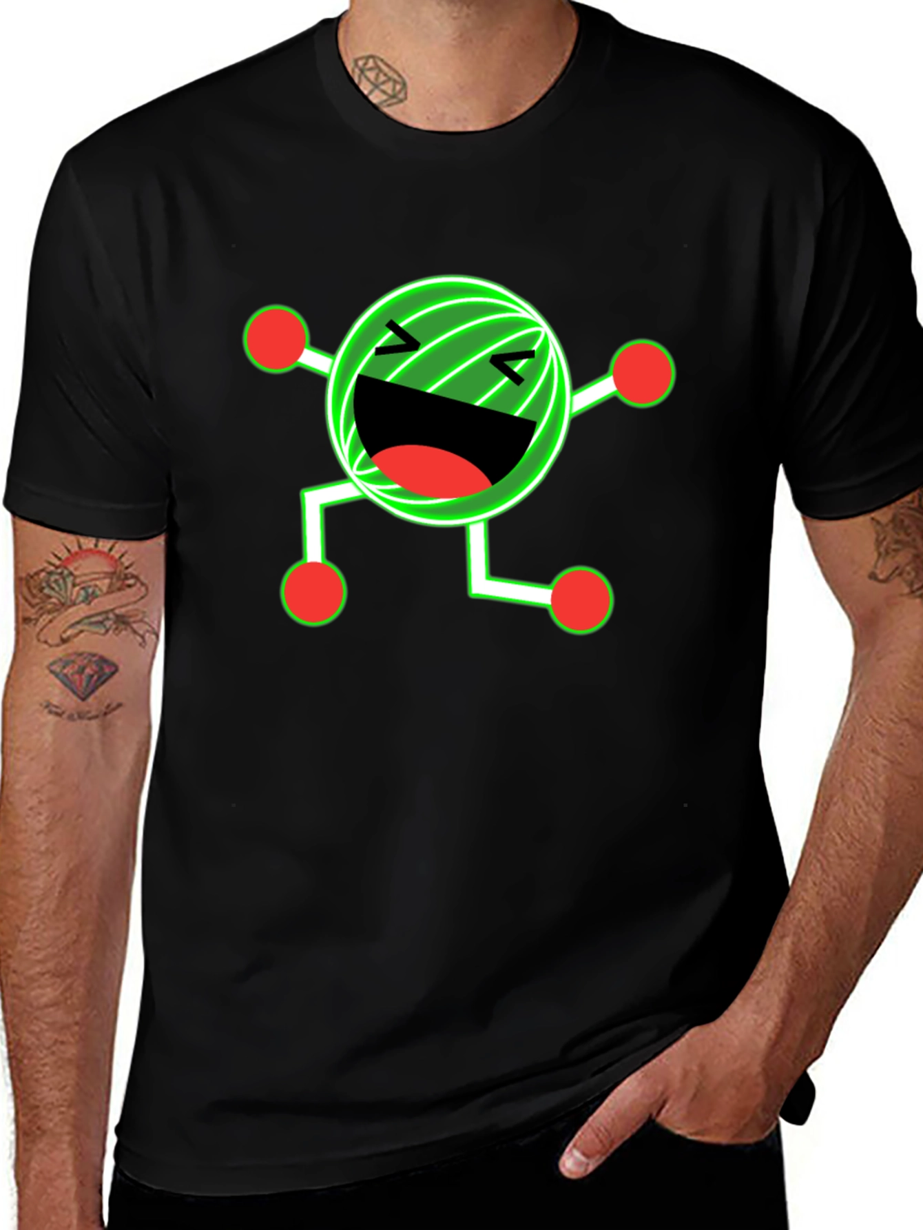 Funny Graphic Print Black T-Shirt