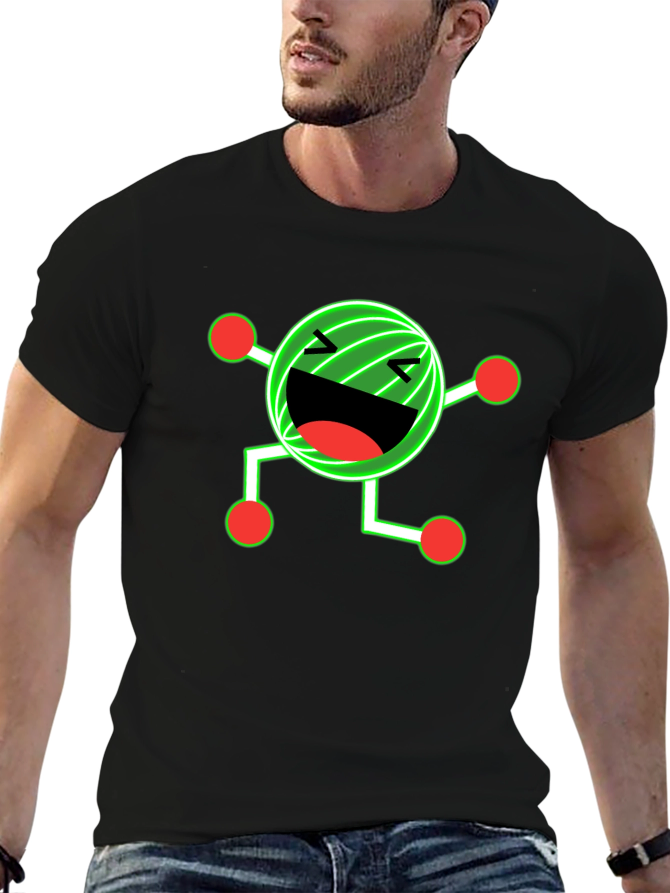 Funny Graphic Print Black T-Shirt