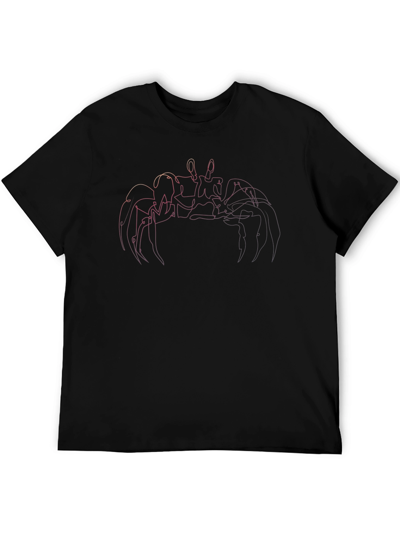 Abstract Crab Line Art Black T-Shirt