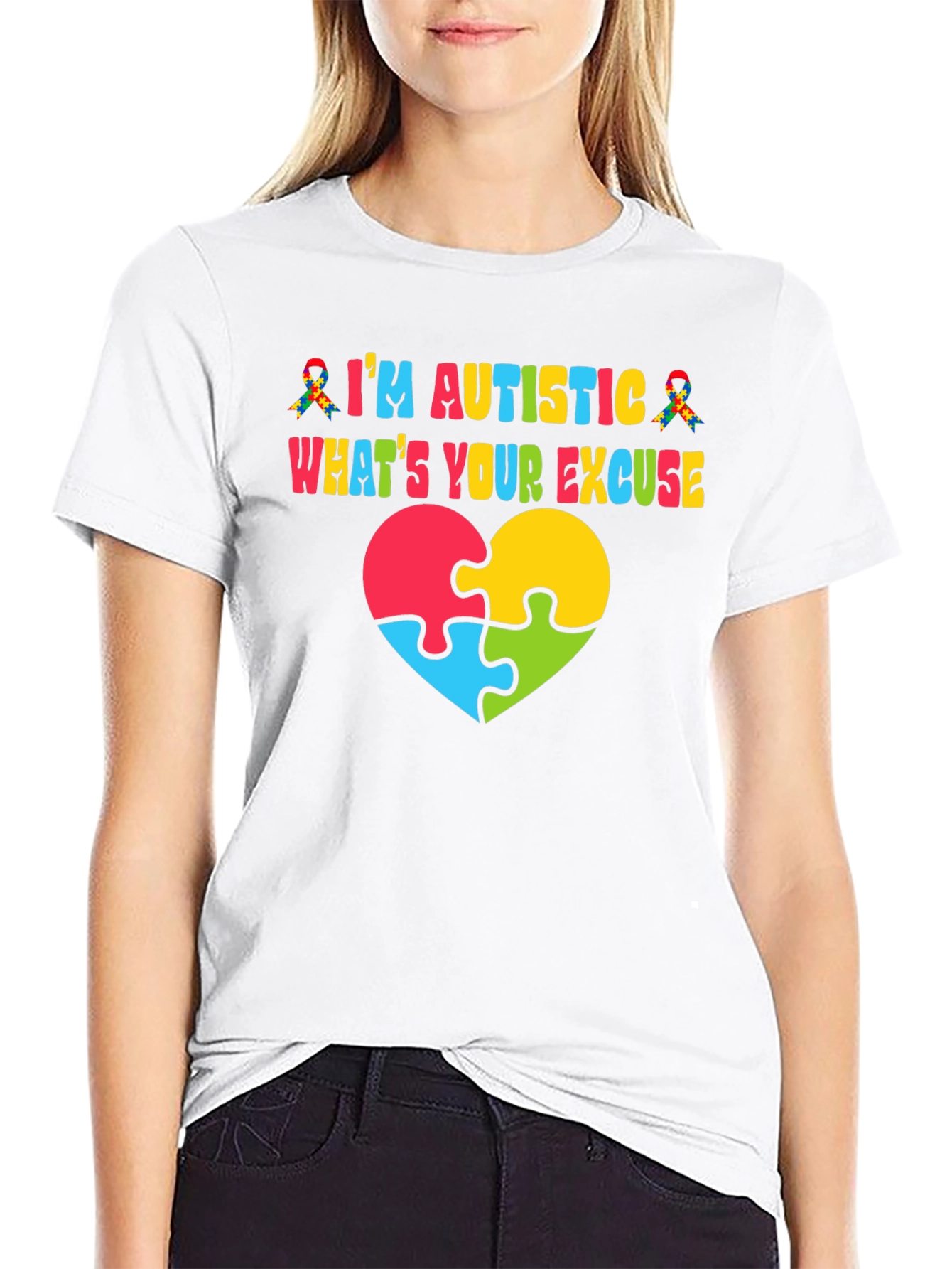 Autism Awareness T-Shirt - Puzzle Heart Design