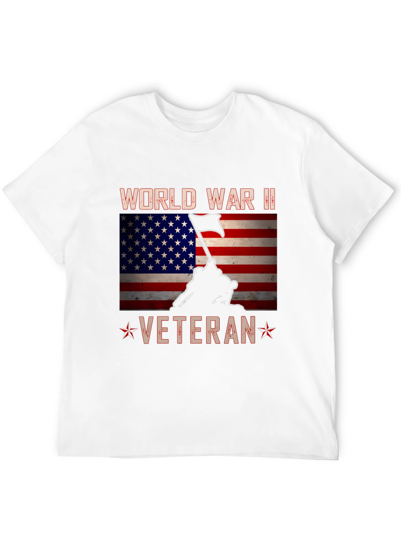 WWII Veteran T-Shirt - Patriotic American Flag Design