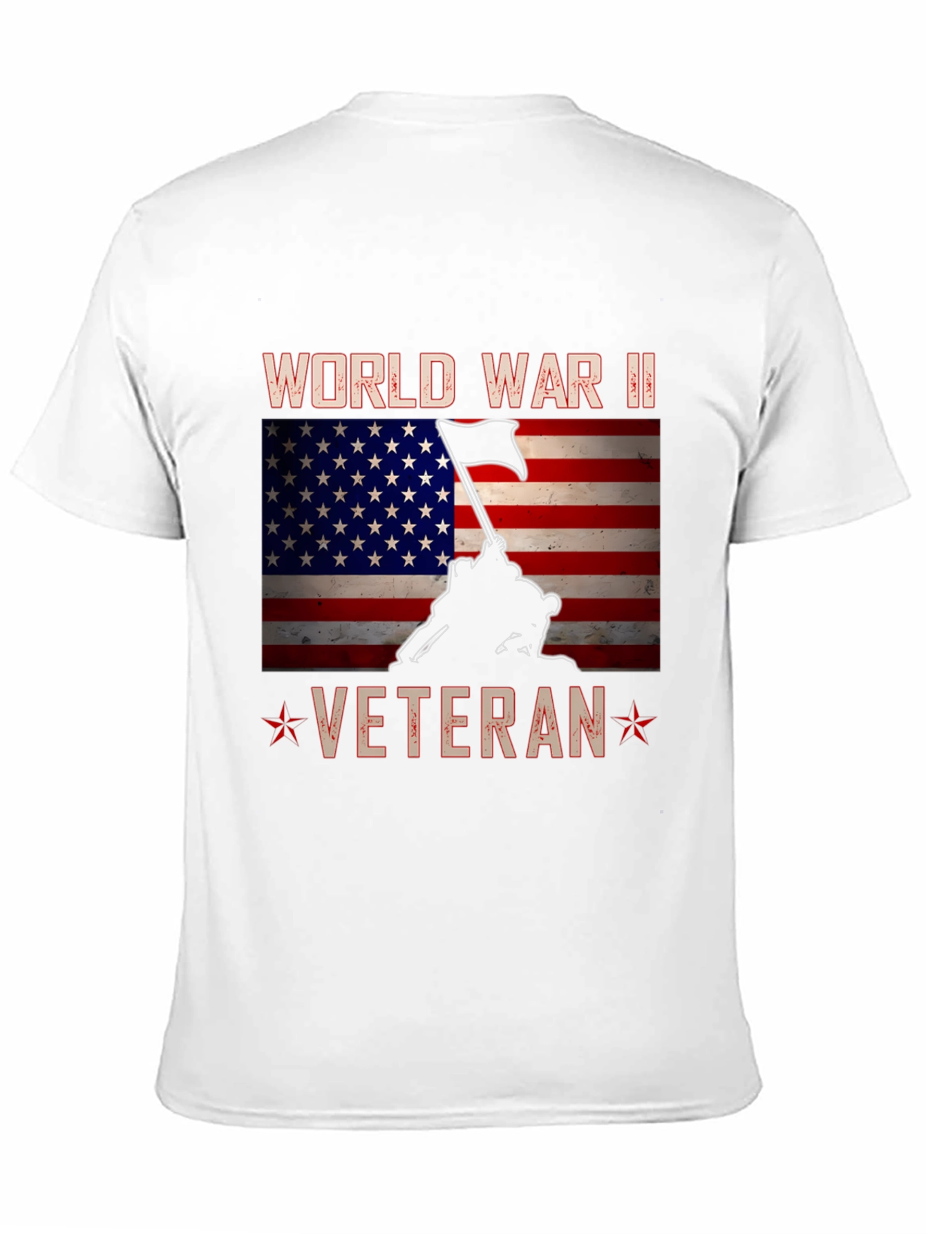 WWII Veteran T-Shirt - Patriotic American Flag Design