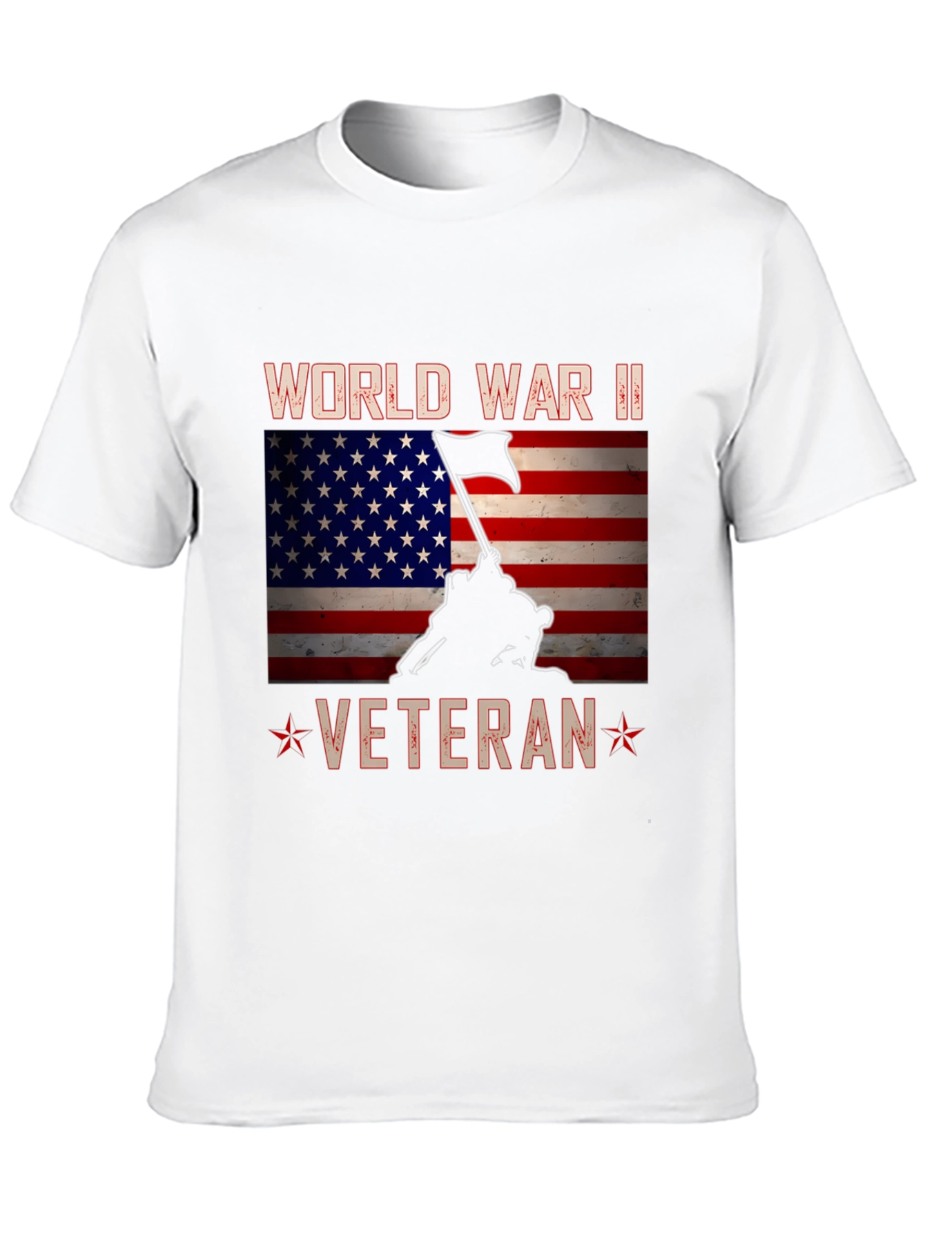 WWII Veteran T-Shirt - Patriotic American Flag Design