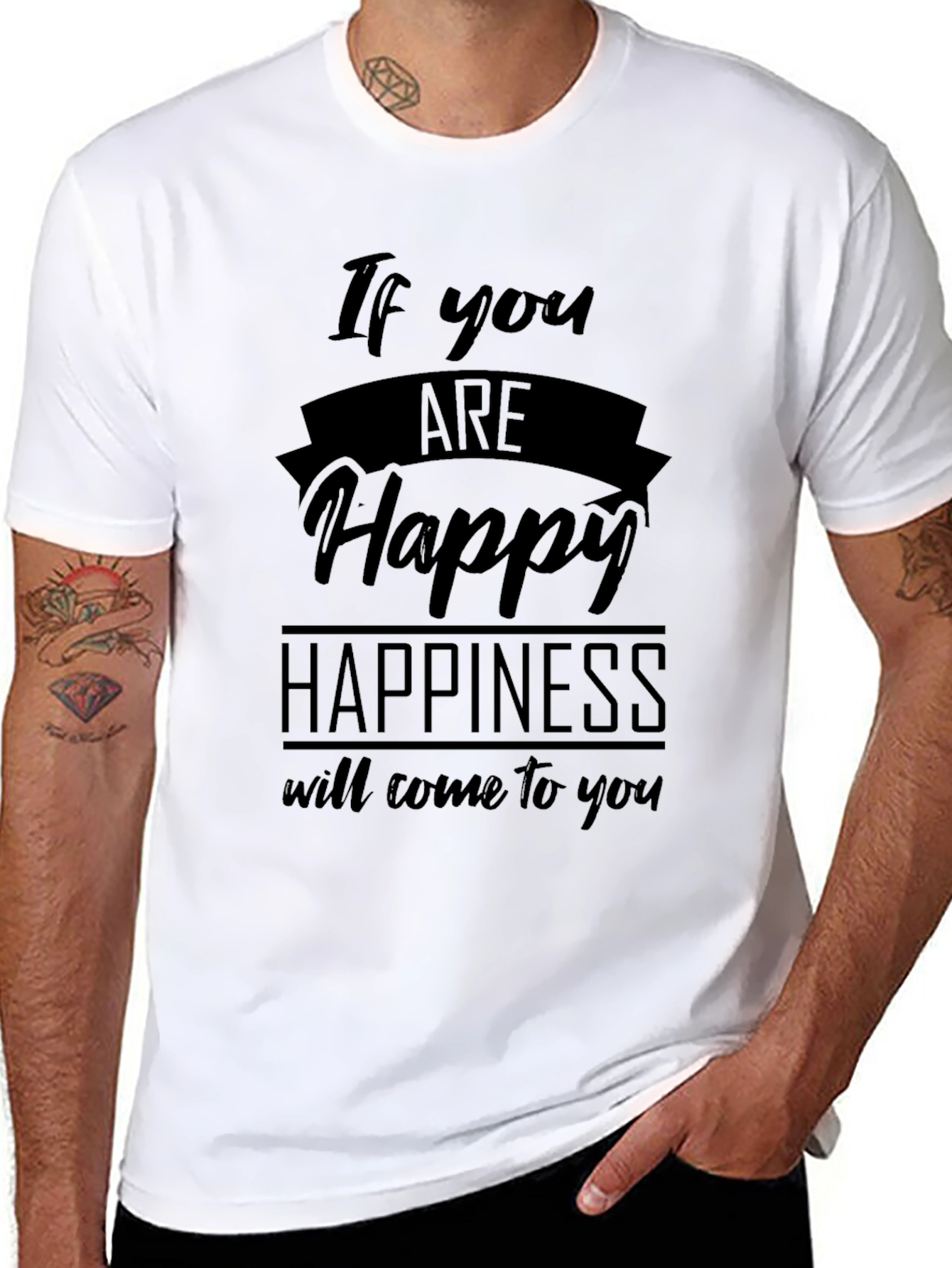 Be Happy T-Shirt - Motivational Quote Graphic Tee