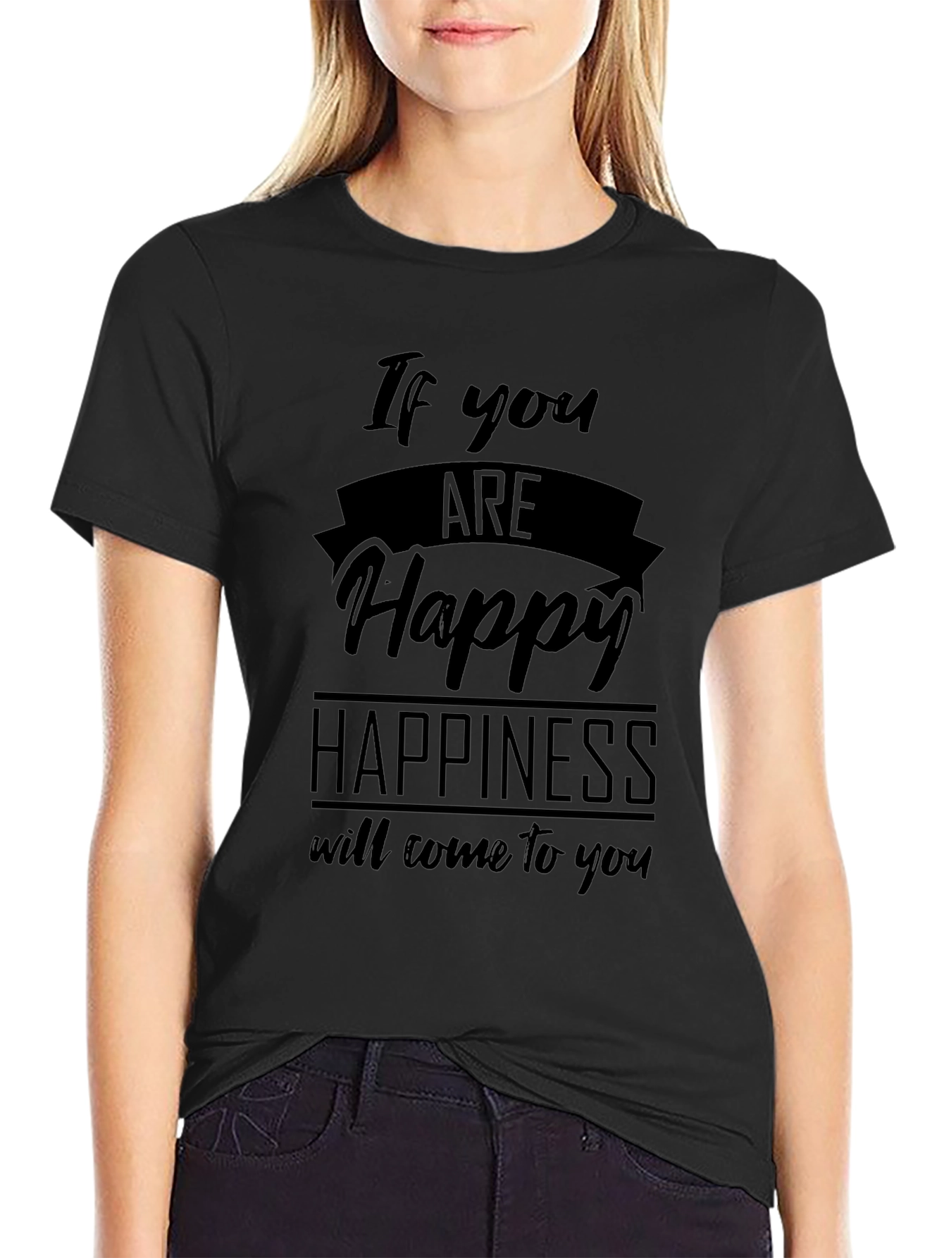 Be Happy T-Shirt - Motivational Quote Graphic Tee