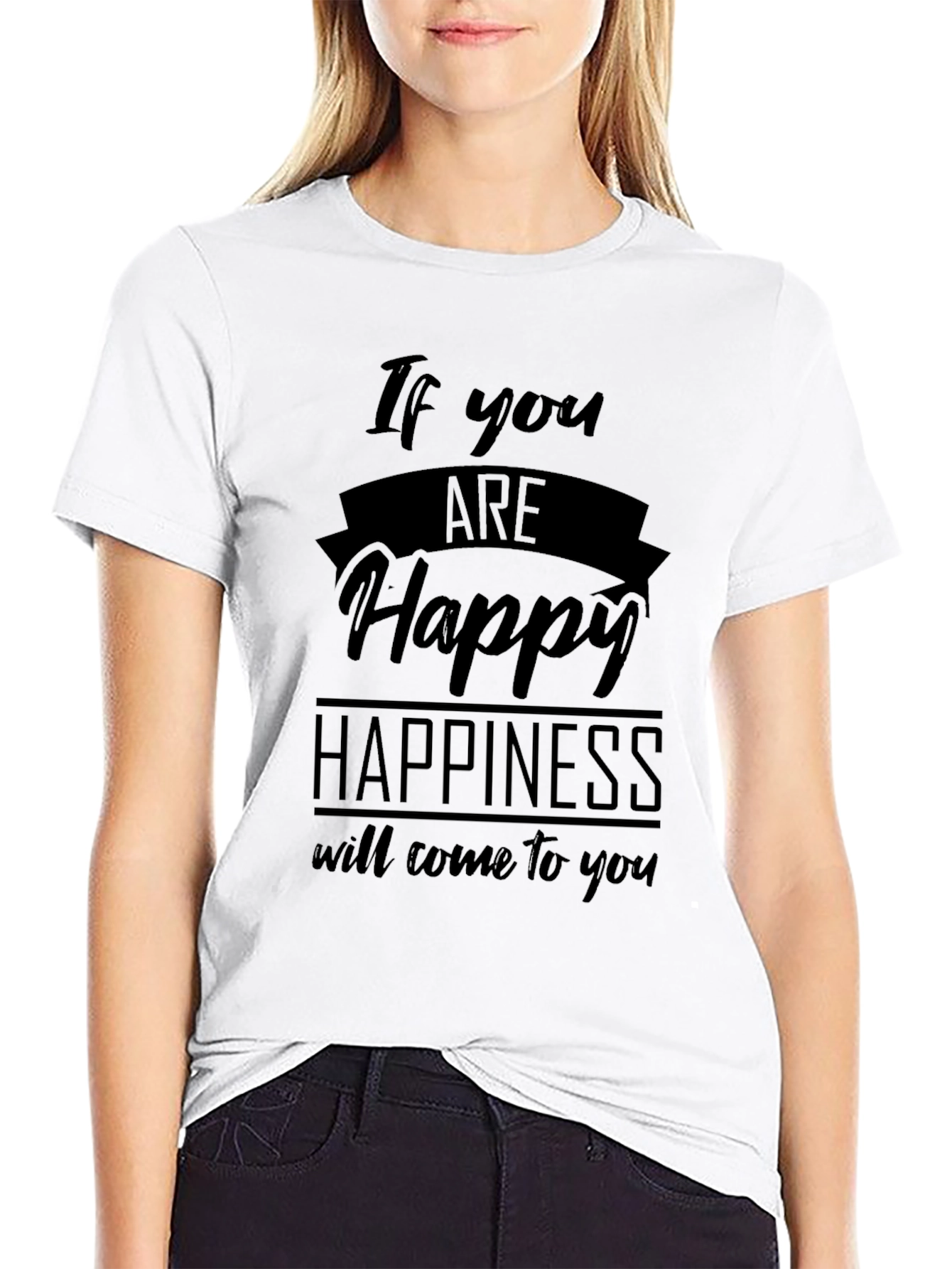 Be Happy T-Shirt - Motivational Quote Graphic Tee
