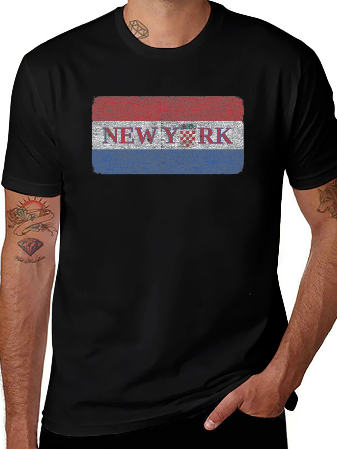 New York Croatian Flag Graphic T-Shirt