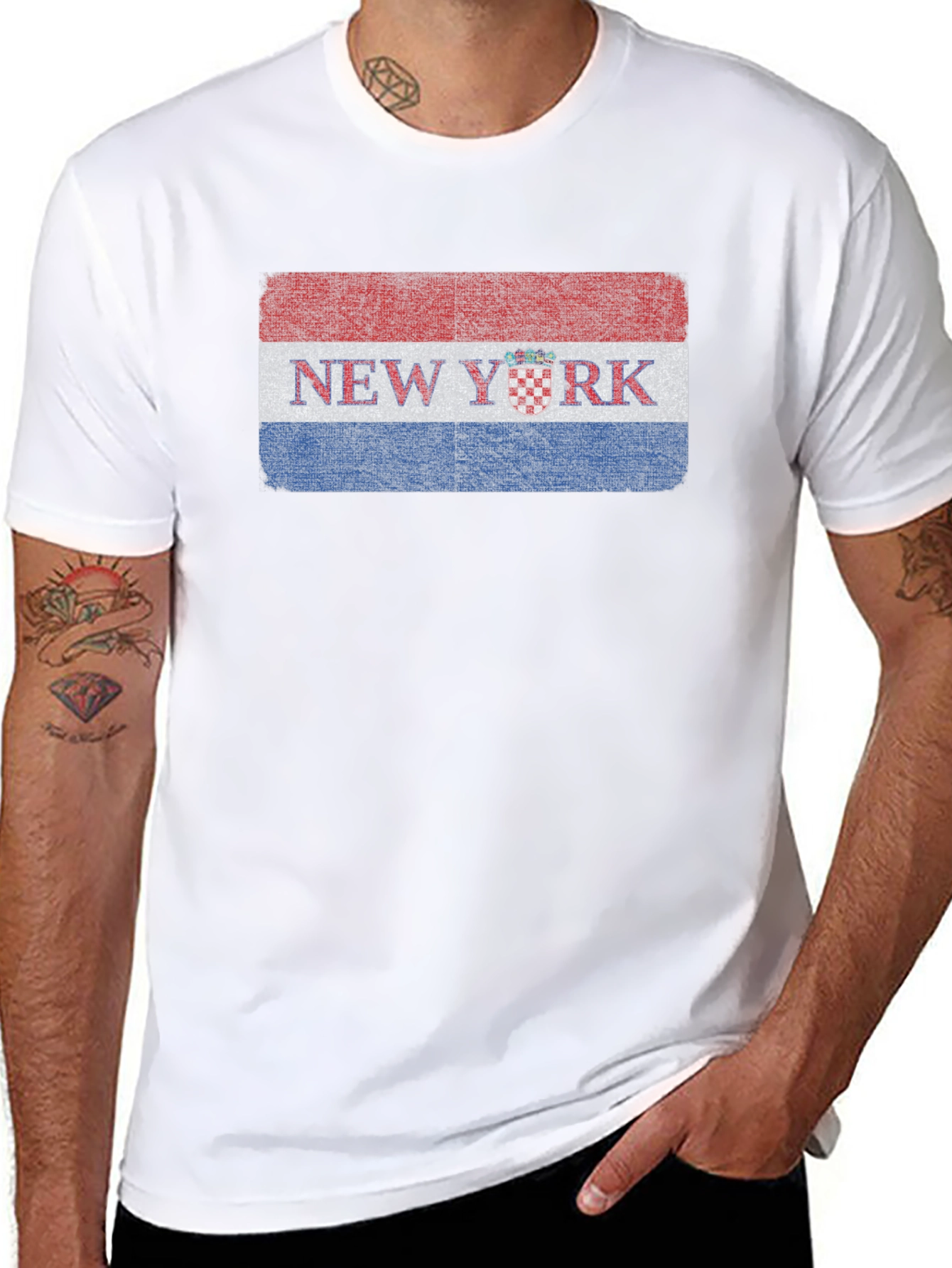 New York Croatian Flag Graphic T-Shirt