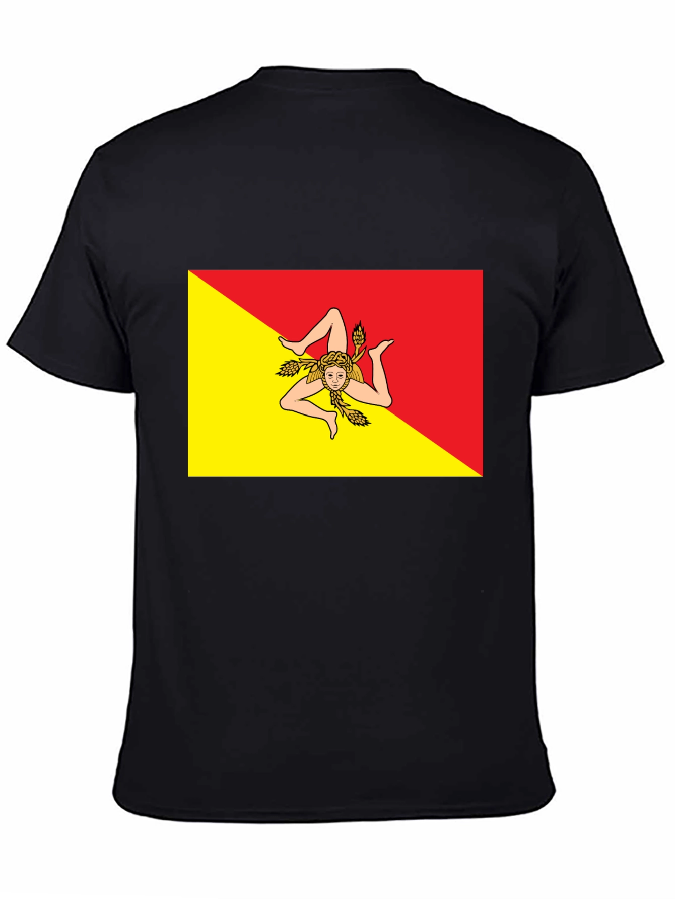 Sicily Flag T-Shirt - Mens Black Tee