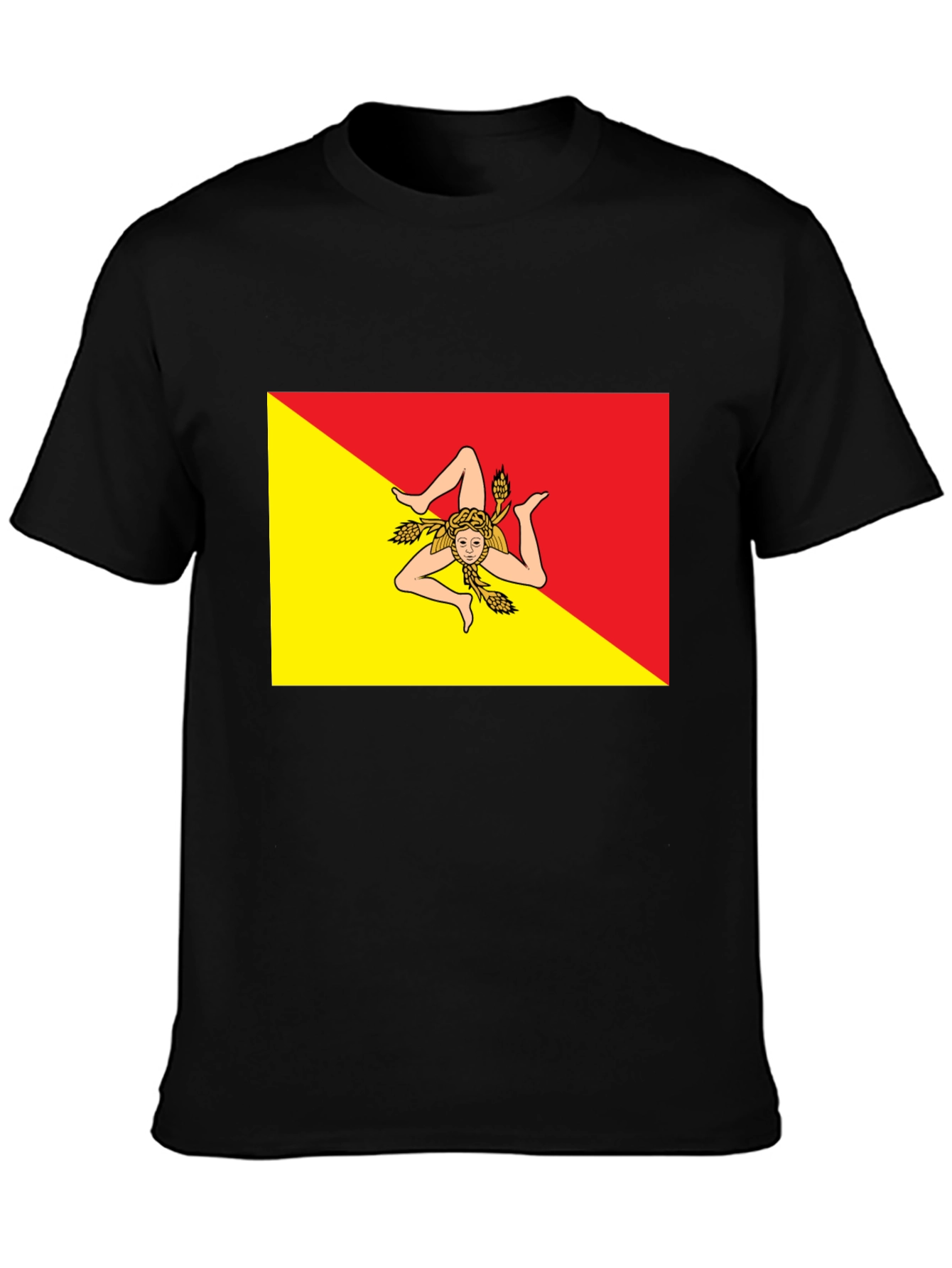 Sicily Flag T-Shirt - Mens Black Tee