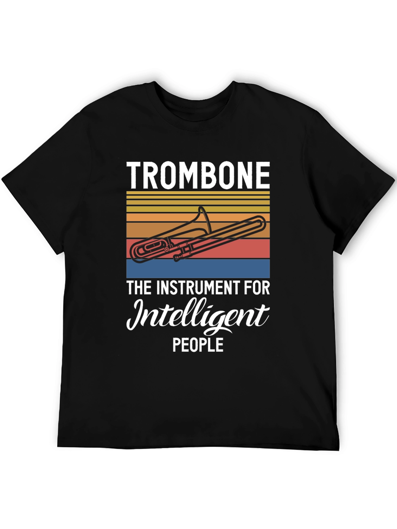 Trombone Instrument for Intelligent People Black T-Shirt