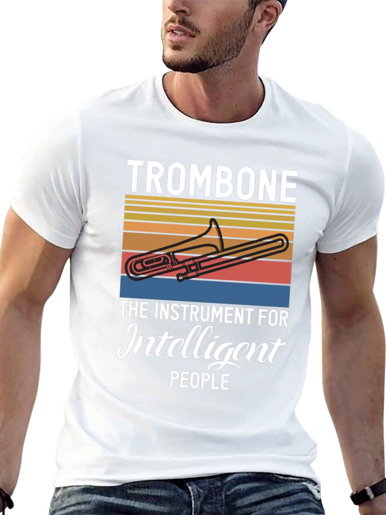 Trombone Instrument for Intelligent People Black T-Shirt