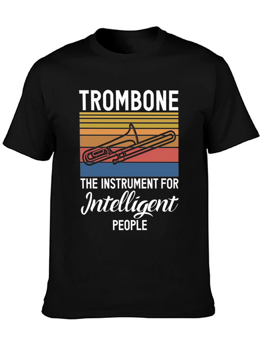 Trombone Instrument for Intelligent People Black T-Shirt