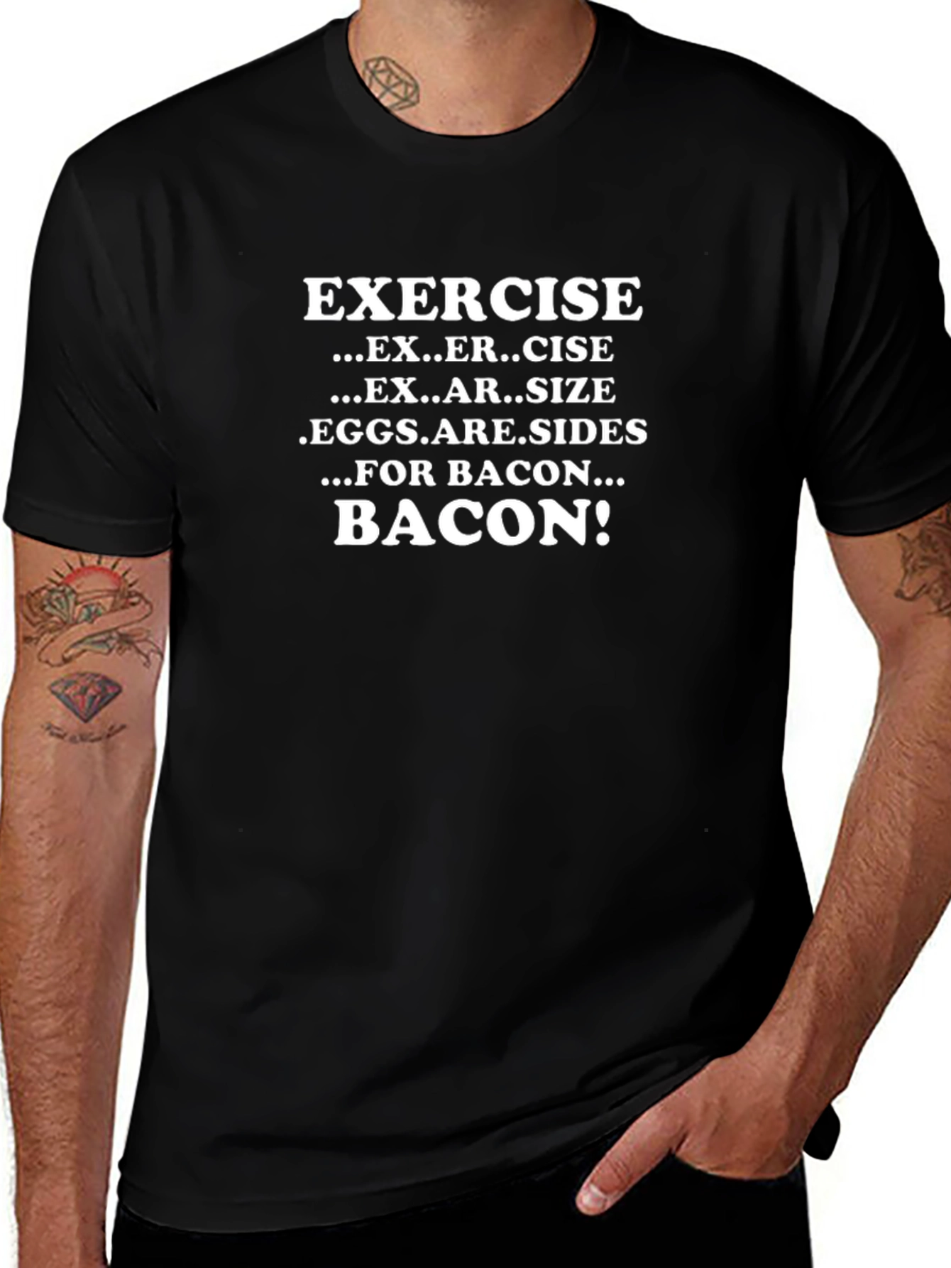 Exercise Bacon Funny Graphic Tee