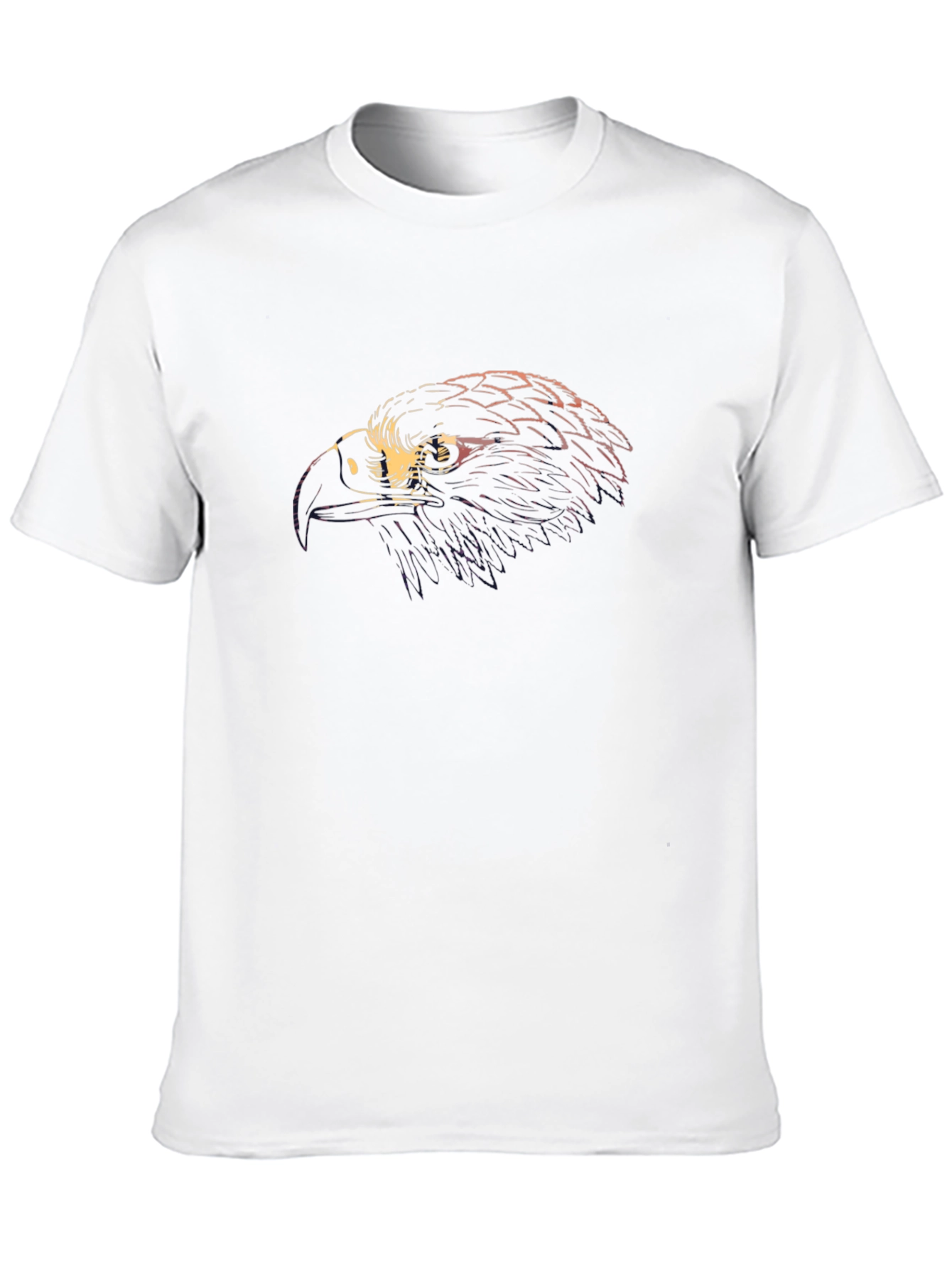 Mens Black T-Shirt with Eagle Head Graphic Print