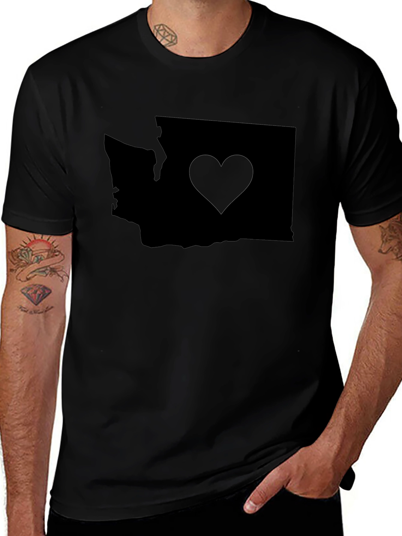 Washington State Love Heart T-Shirt