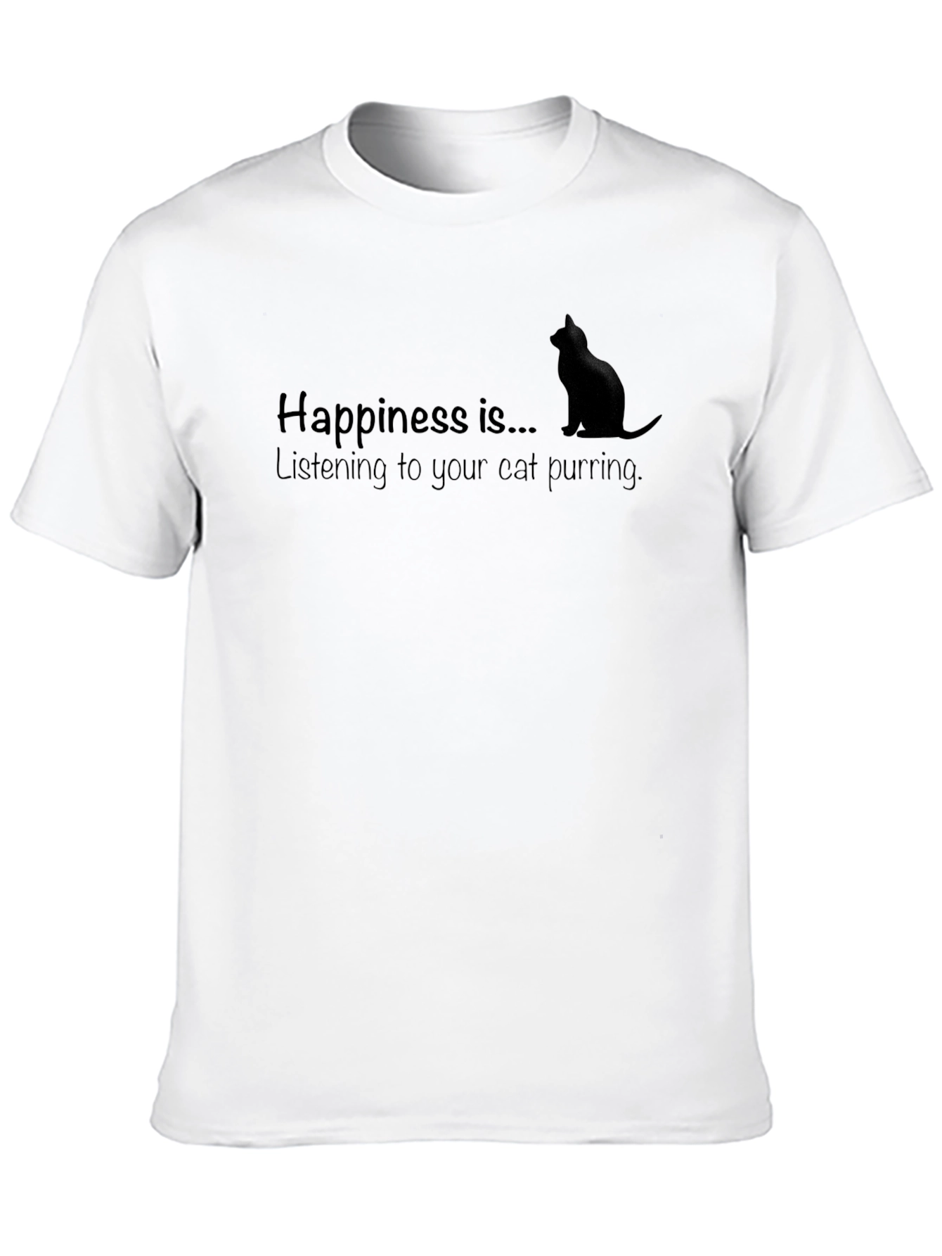 Happiness is... Cat Purring Graphic T-Shirt