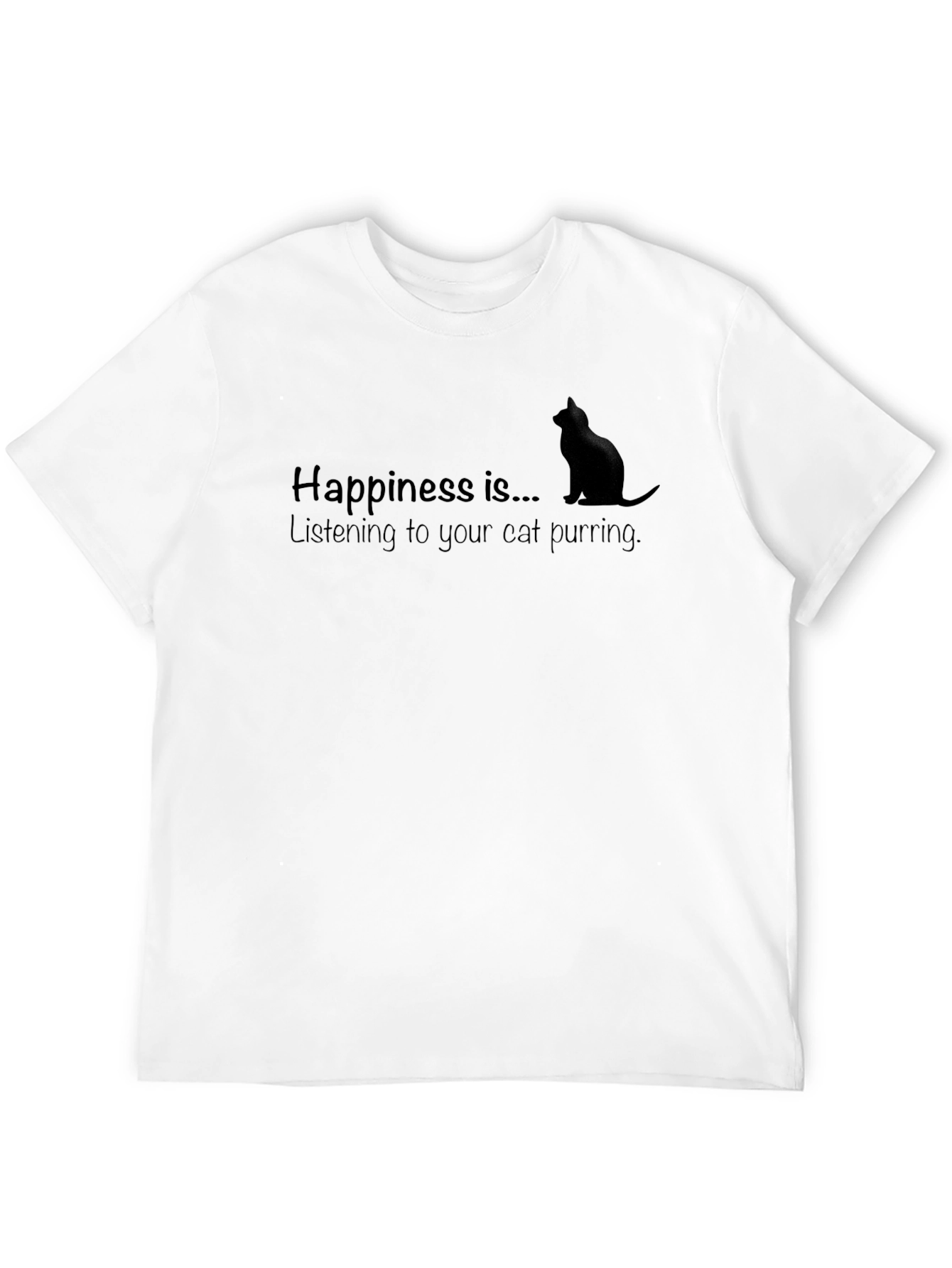 Happiness is... Cat Purring Graphic T-Shirt