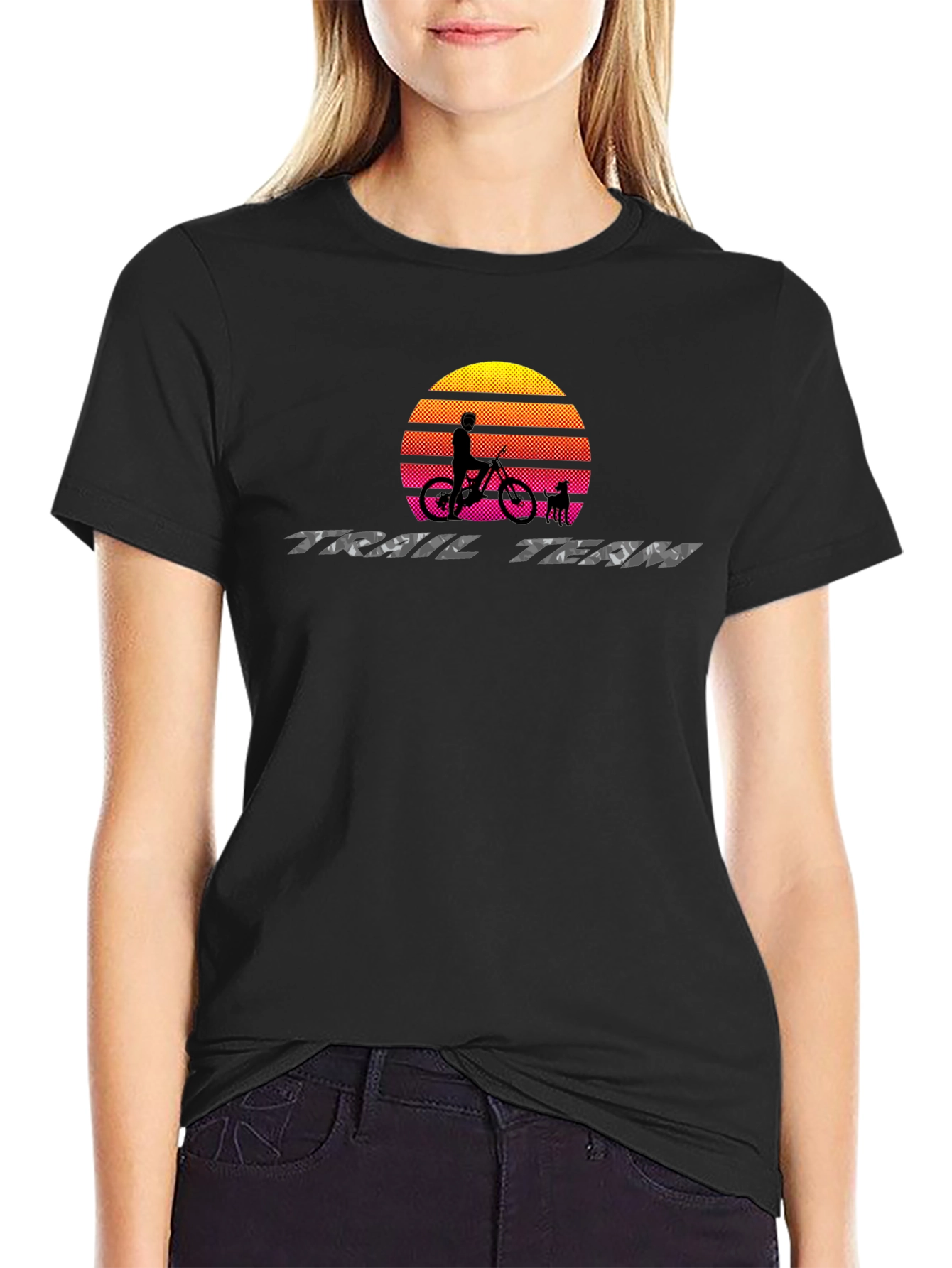 Trail Team Mountain Bike Sunset Graphic Tee