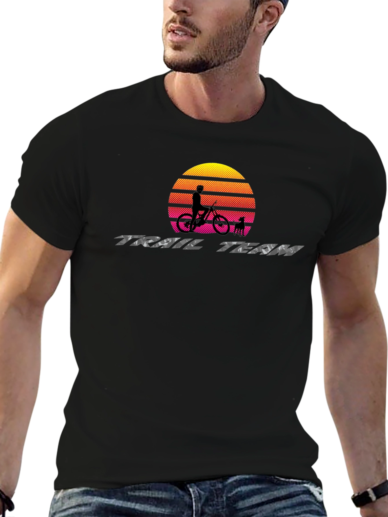 Trail Team Mountain Bike Sunset Graphic Tee