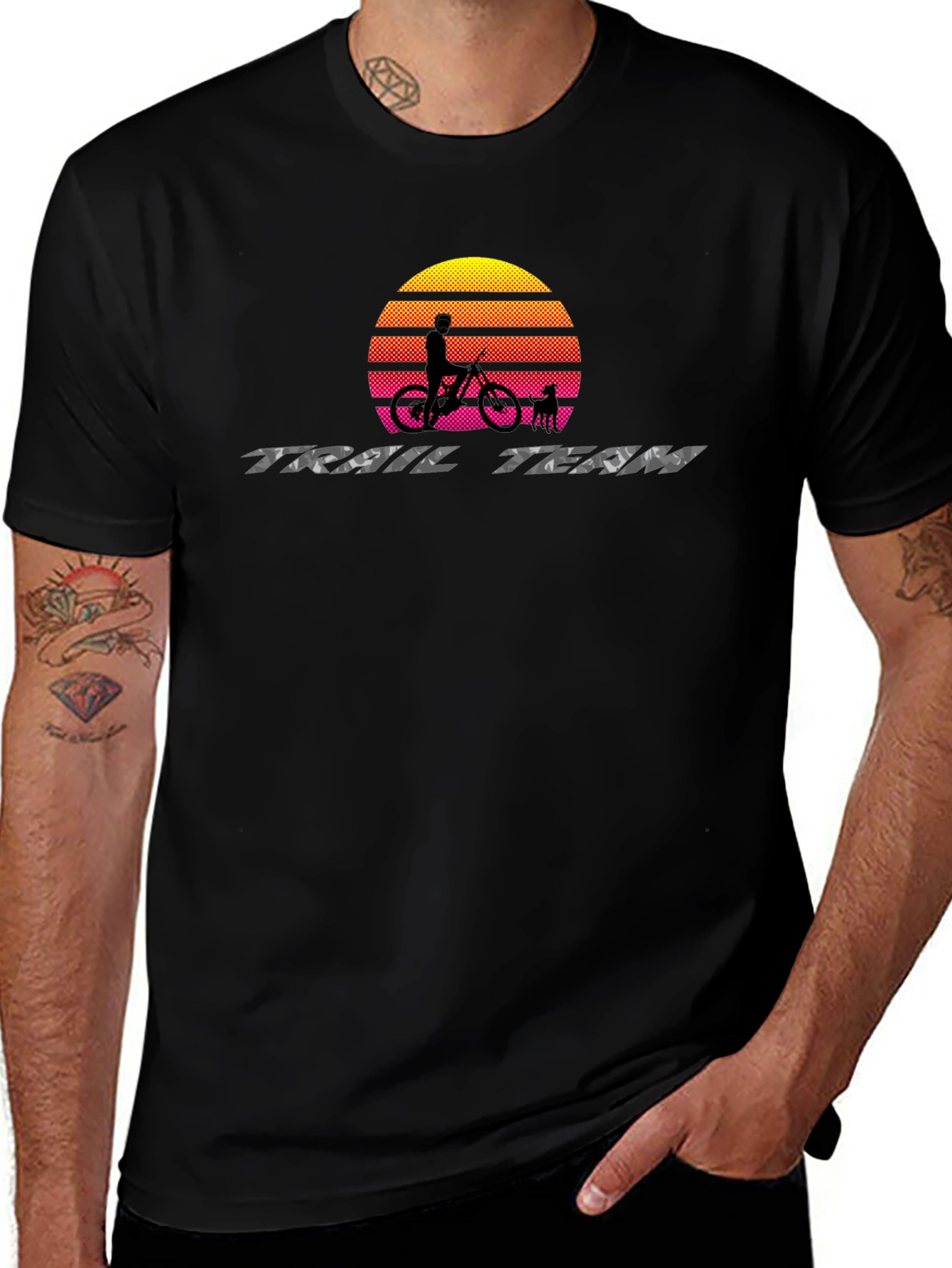 Trail Team Mountain Bike Sunset Graphic Tee