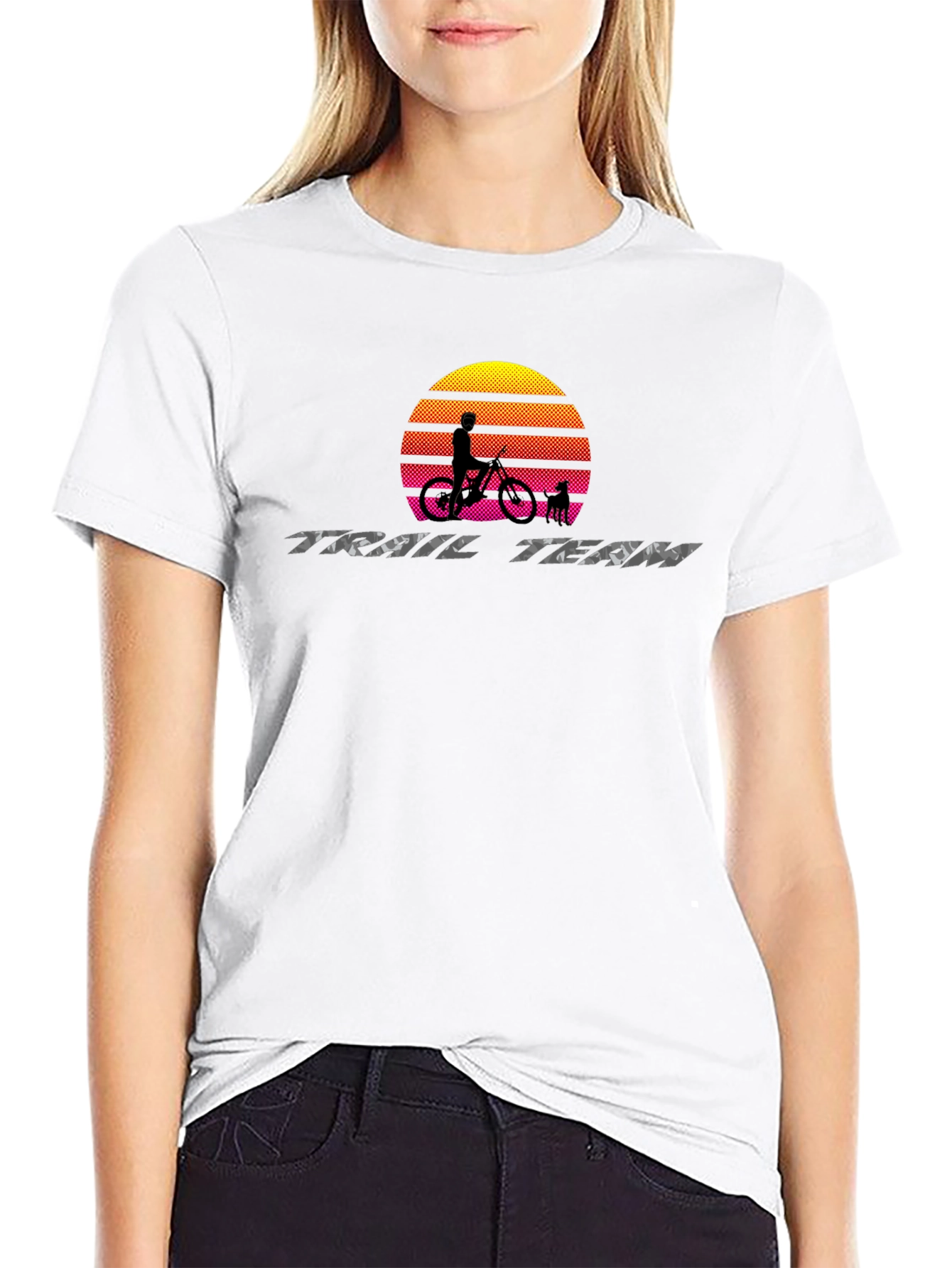 Trail Team Mountain Bike Sunset Graphic Tee
