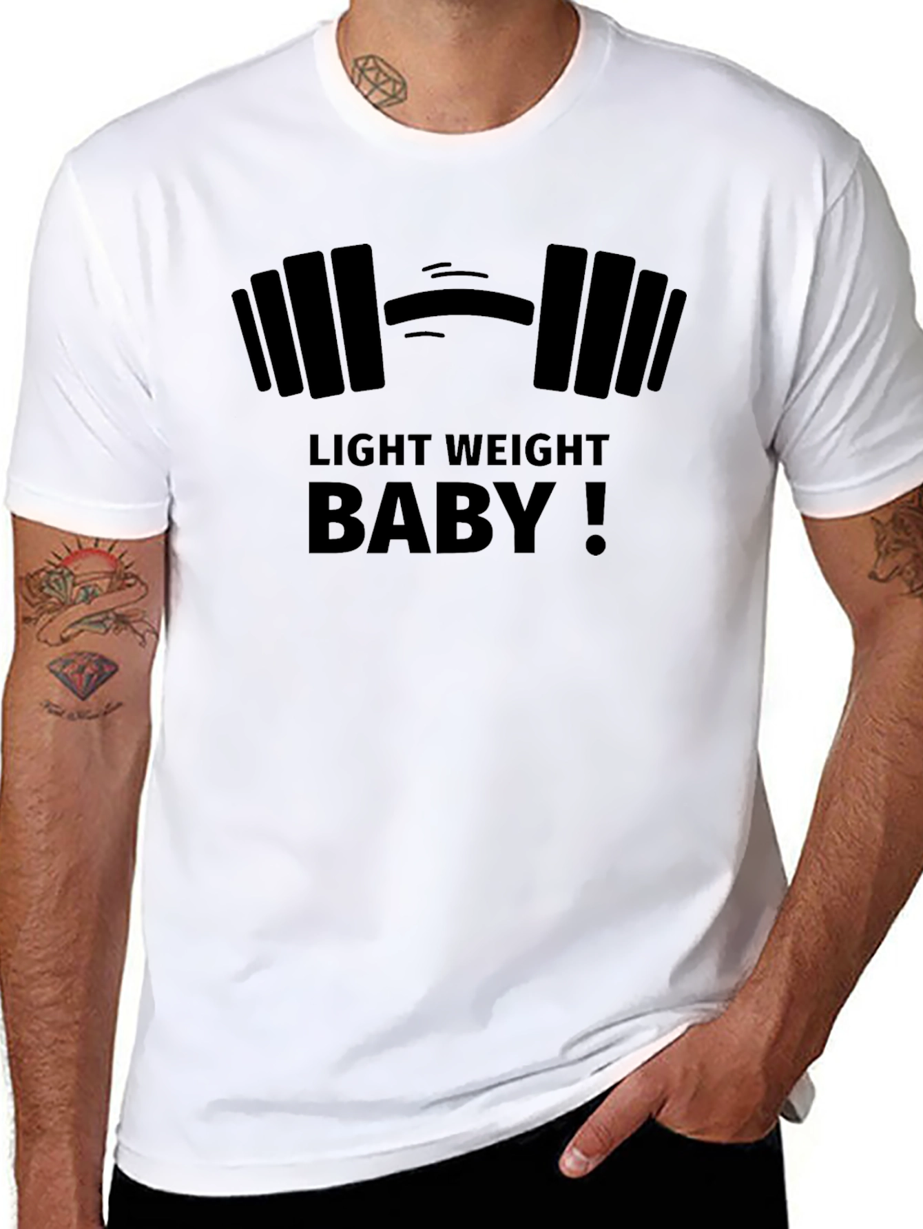Light Weight Baby! Mens Black Gym T-Shirt