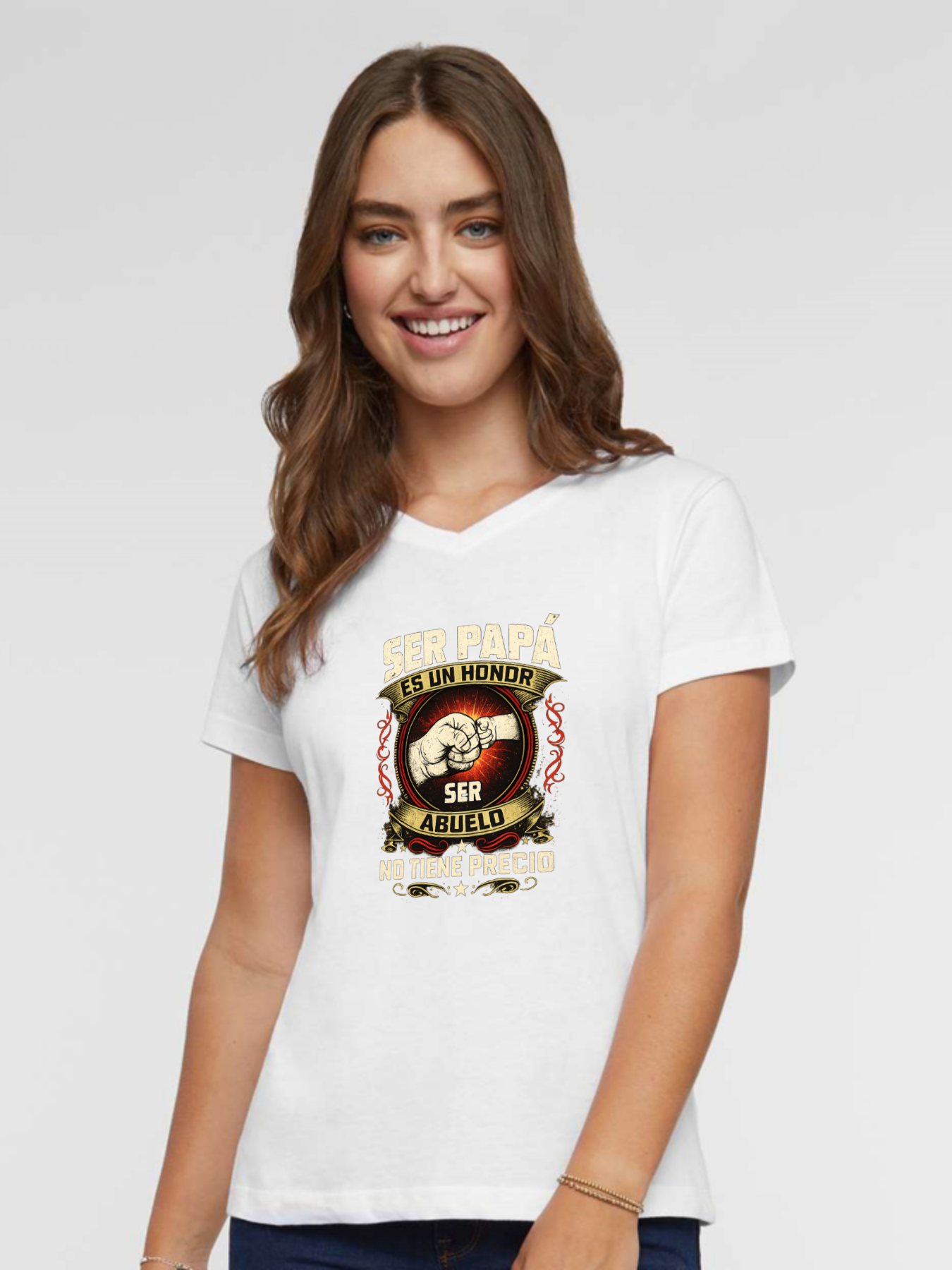 Women’s “Ser Papá, Ser Abuelo” Vintage Graphic T-Shirt – Premium Cotton Family Pride Tee（hj36）