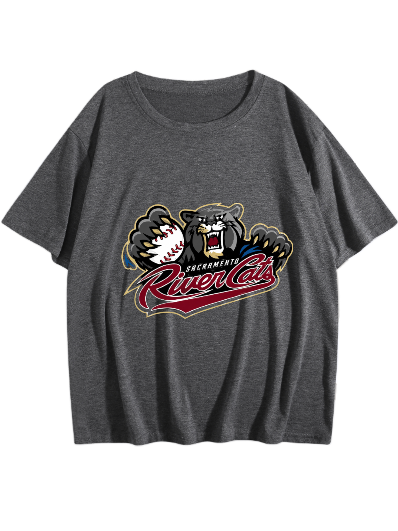 Sacramento River Cats Inspired Vintage Baseball Graphic T-Shirt – Premium Streetwear Sports Tee（hj38）