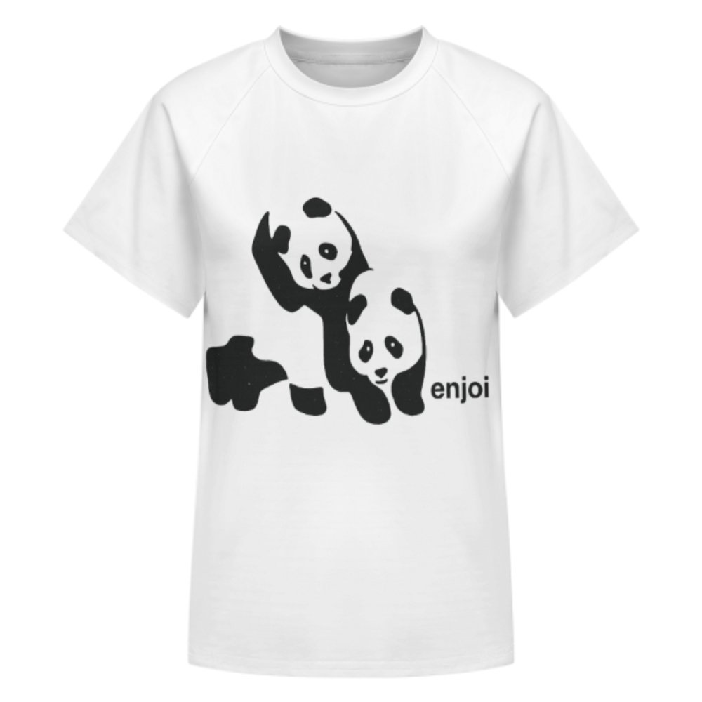 Cute Panda Graphic Tee – Minimalist Kawaii Animal Streetwear Shirt(z310)