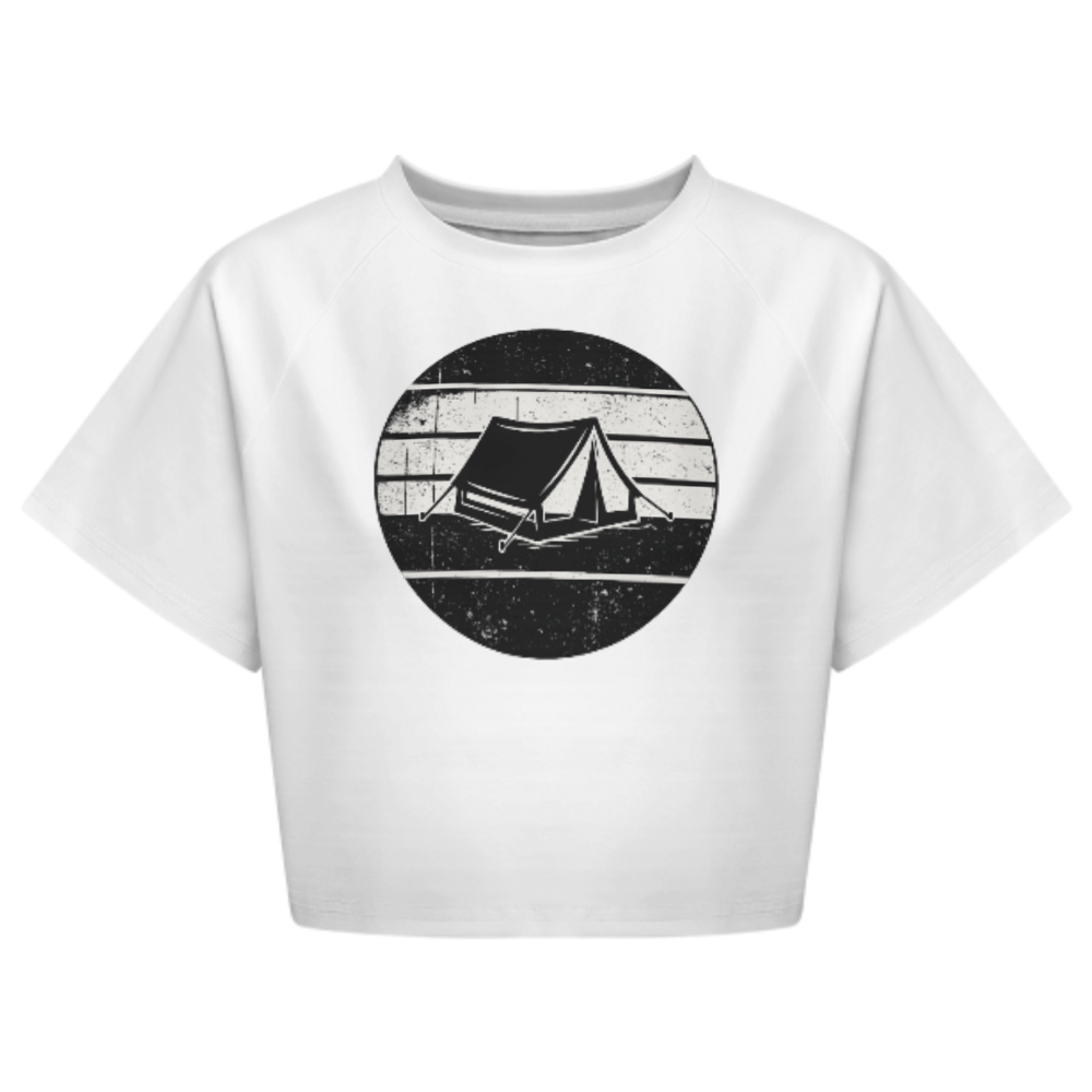 Vintage Camping Graphic Crop T-Shirt – Retro Outdoor Adventure Aesthetic Tee for Women(z291)