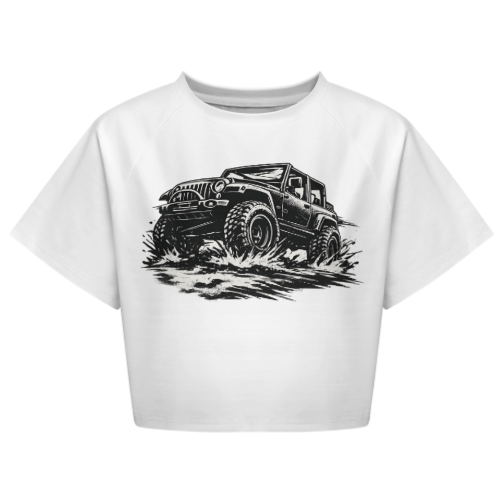 Off-Road Jeep Graphic Crop T-Shirt – Adventure 4x4 Streetwear Tee for Women(z293)