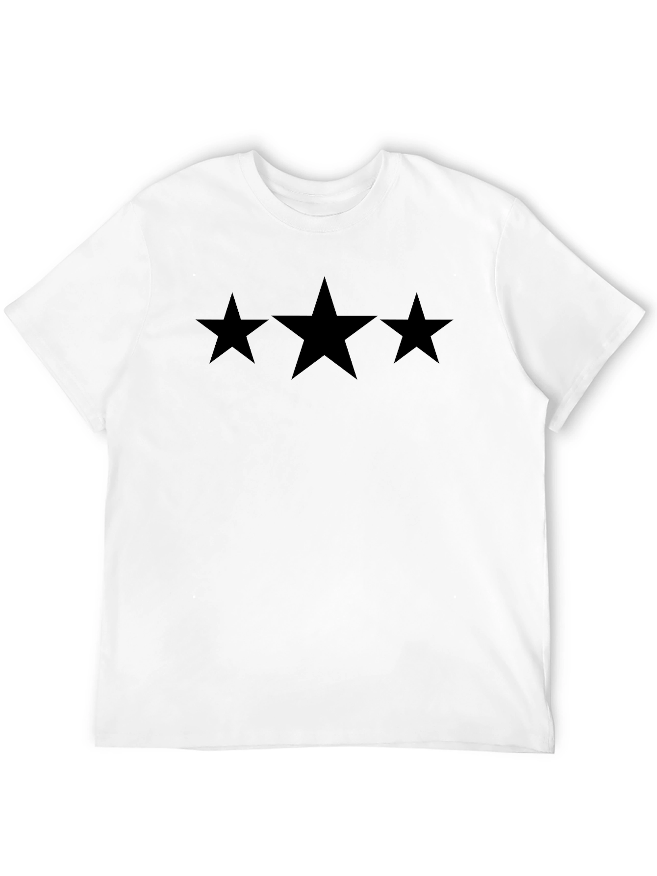 Three Star Graphic Black T-Shirt