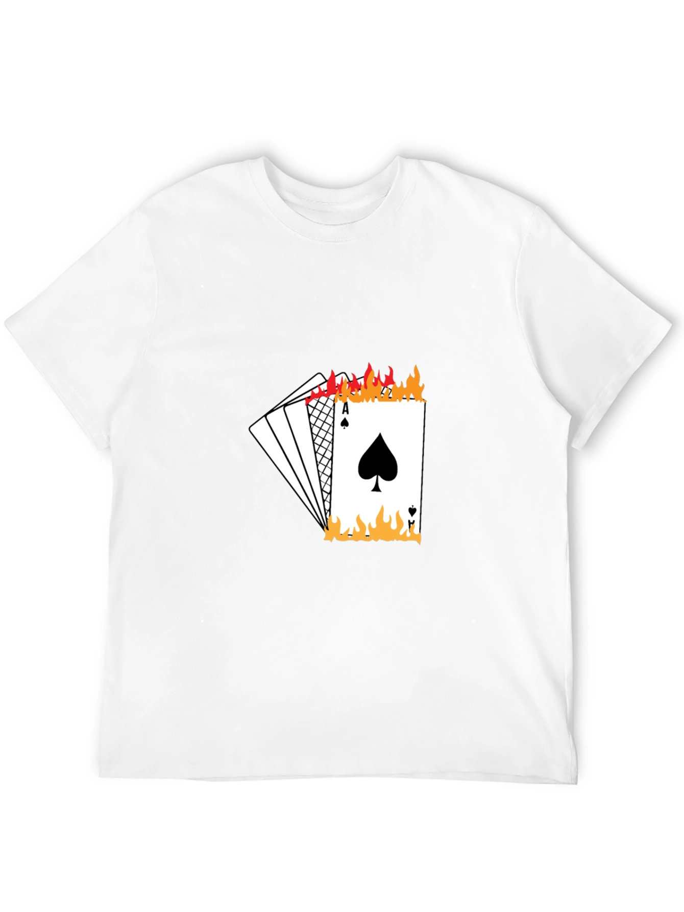 Ace of Spades Burning Playing Card Graphic T-Shirt